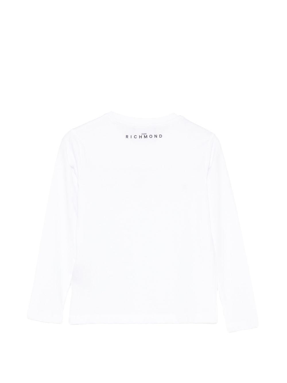T-shirt per bambino John Richmond Junior bianca con logo sul davanti RBP26021TS WHITE JOHN RICHMOND KIDS