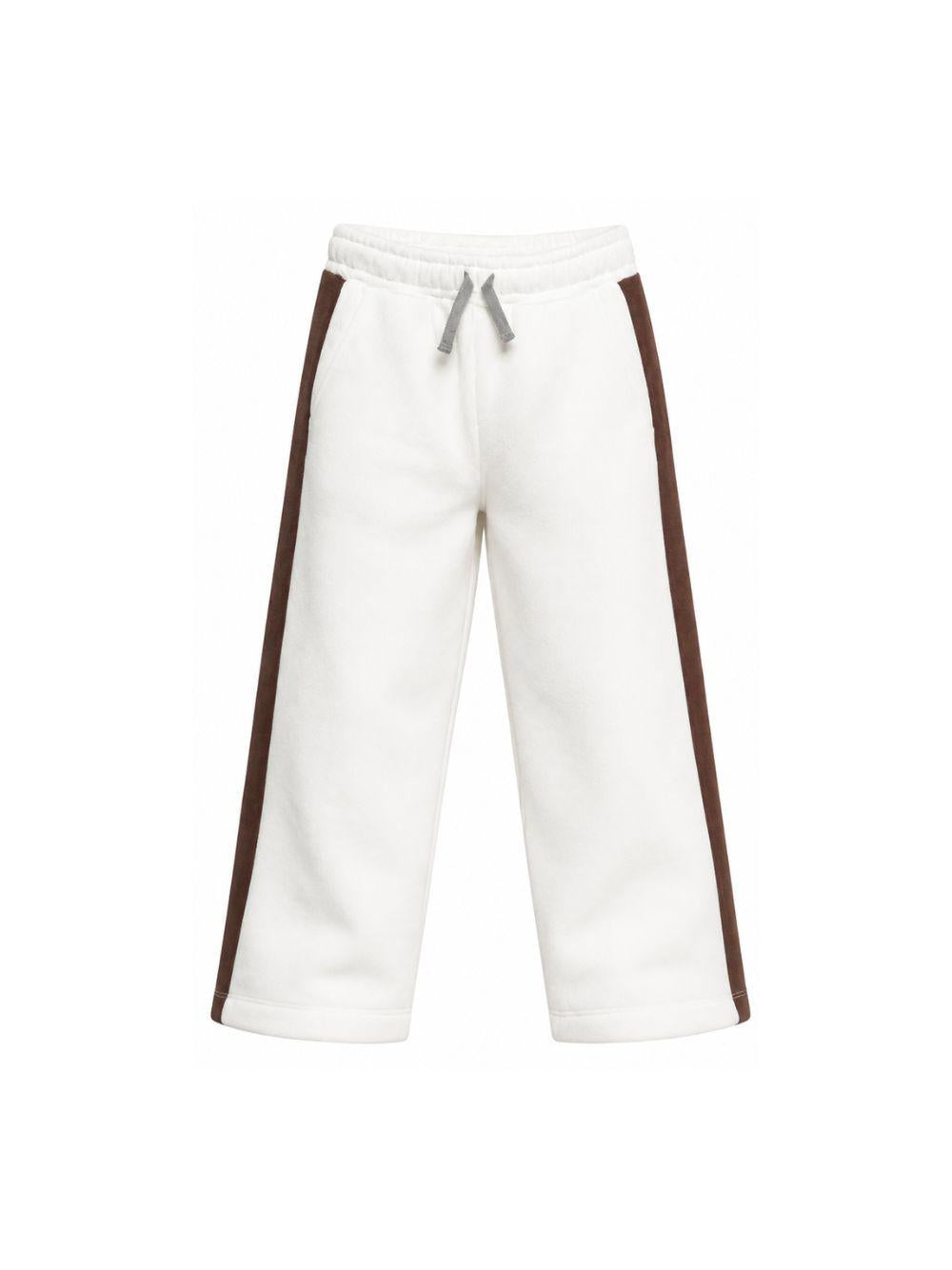 Pantaloni per bambino Eleventy Kids bianco con dettaglio righe sui lati EZ6I60 Z3999 101MA ELEVENTY KIDS