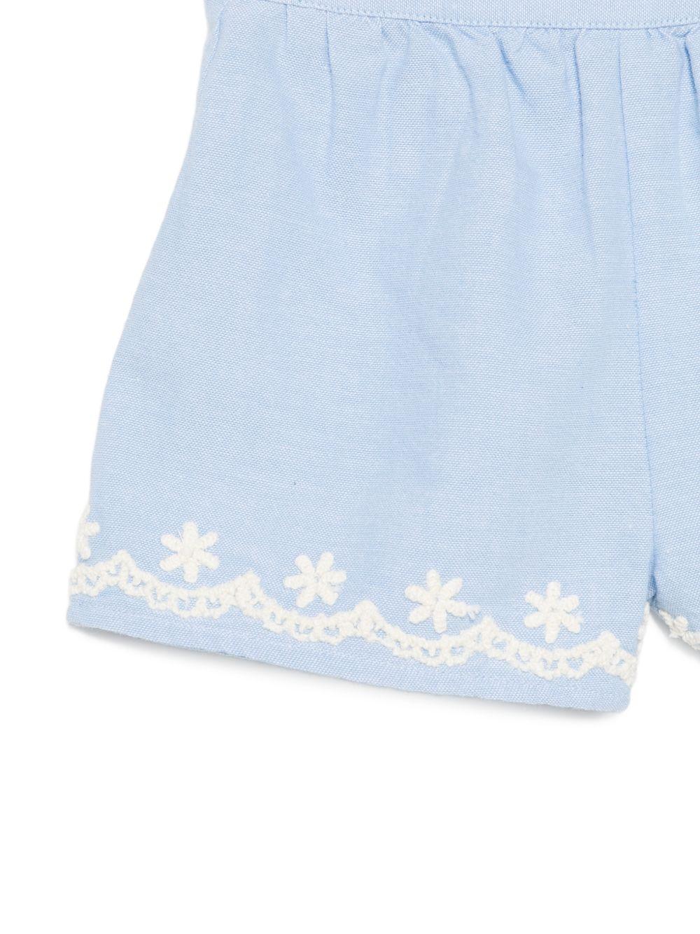 Shorts Vally per neonata Louise Misha azzurri con ricamo floreale FRI-S26-S0267 BLUE LOUISE MISHA
