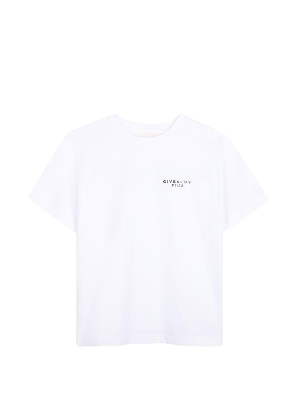 T-shirt per bambino Givenchy Kids bianca con dettaglio logo sul petto H31280 10P GIVENCHY KIDS