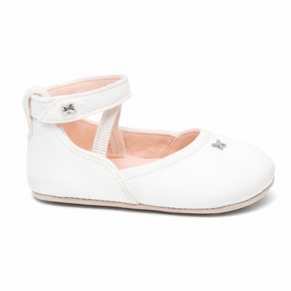 Ballerine primi passi per neonata Aruna Seth Margot bianco con chiusura a strappo alla caviglia MARGOT 020 ARUNA SETH KIDS