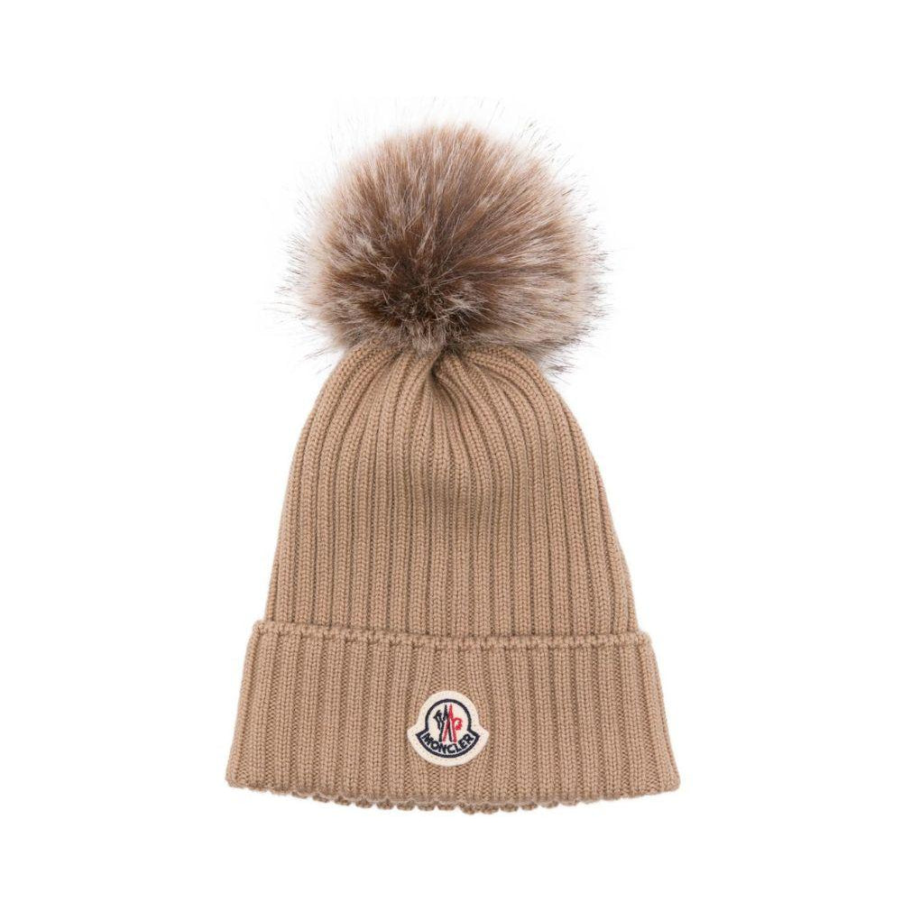Berretto per bambini Moncler Enfant beige con pompon L29543B00007A9327 231 MONCLER KIDS