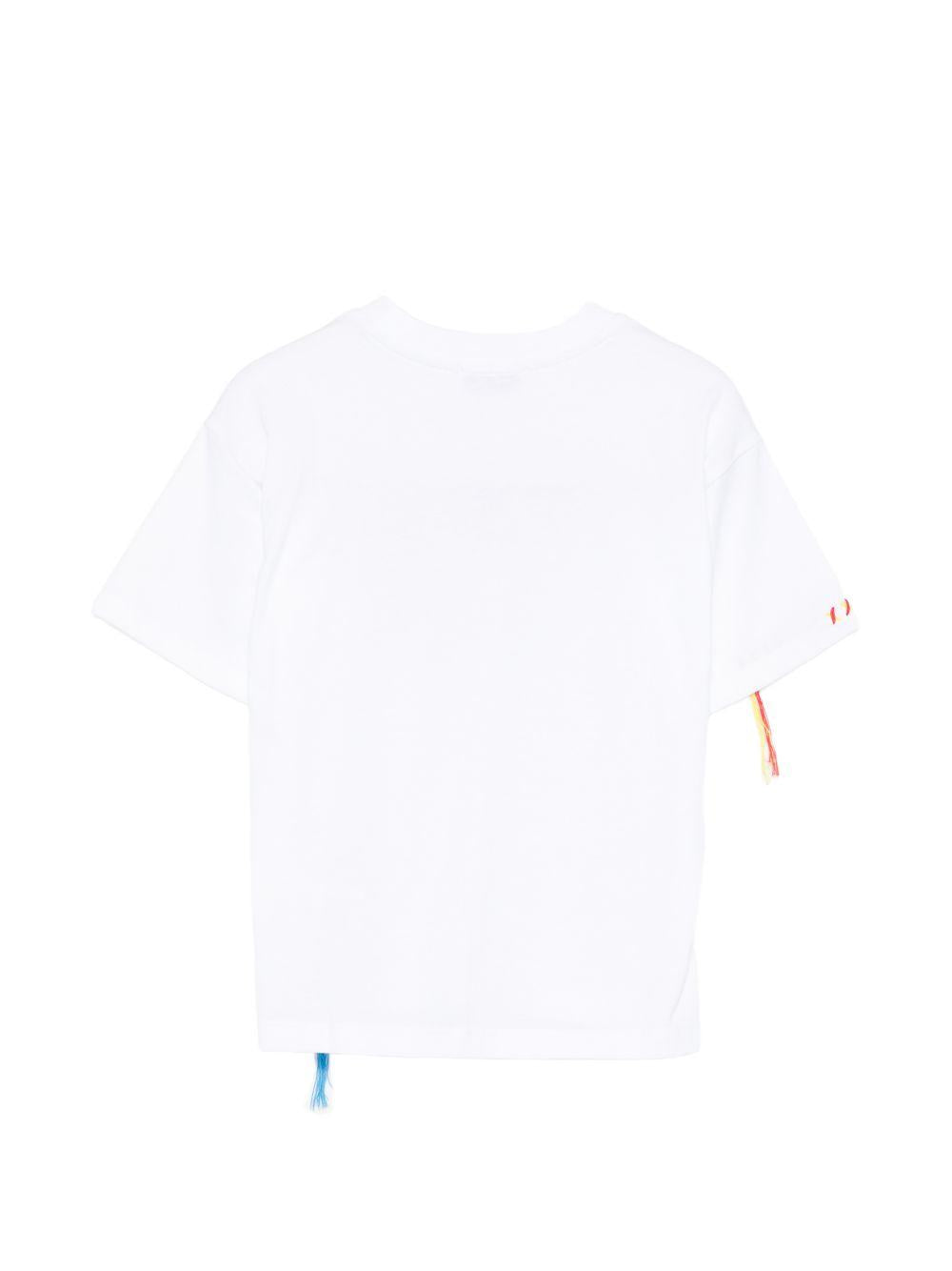 T-shirt per bambini MSGM Kids bianca con dettaglio logo S6MSJUTH136 001 MSGM KIDS