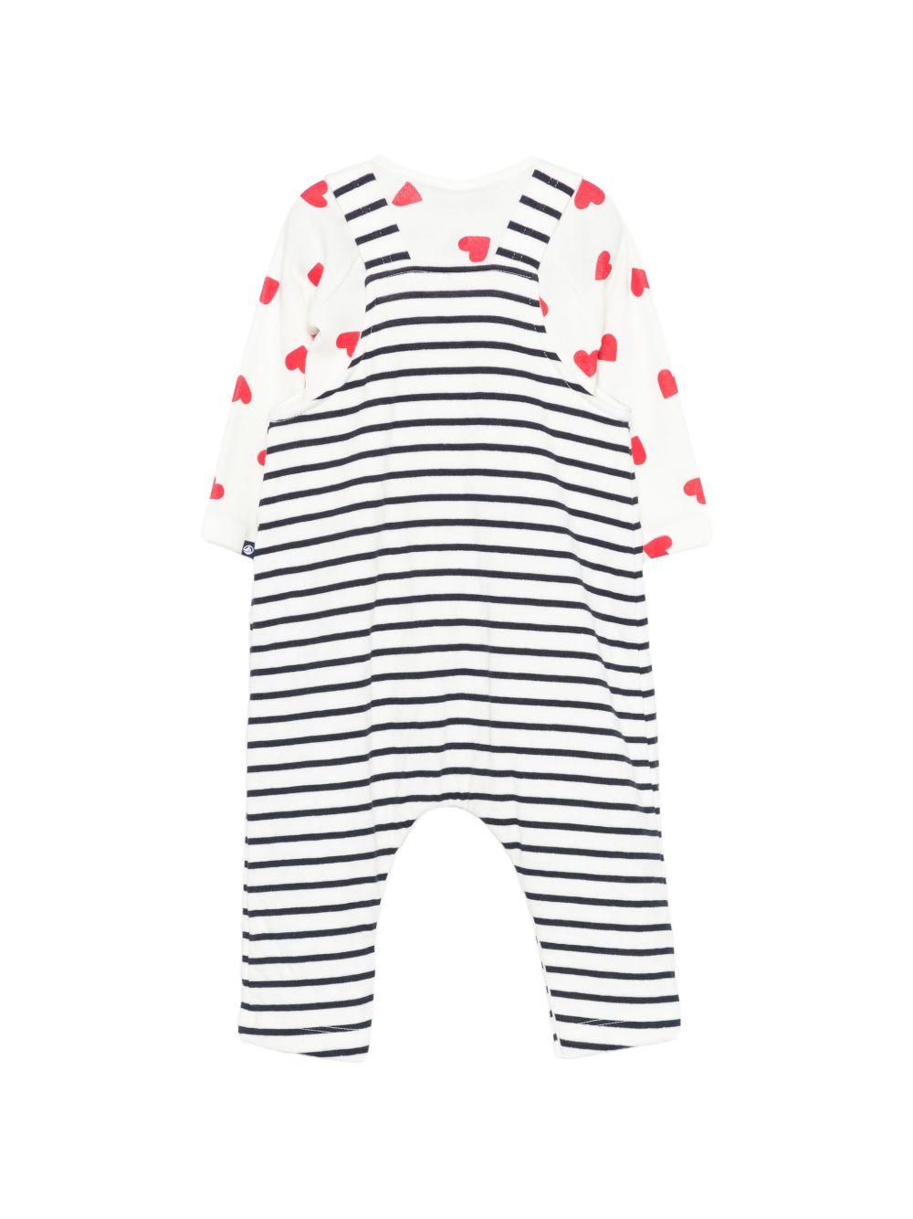 Set tutina e t-shirt per neonati Petit Bateau multicolor con design a righe A0FMH 01 PETIT BATEAU KIDS