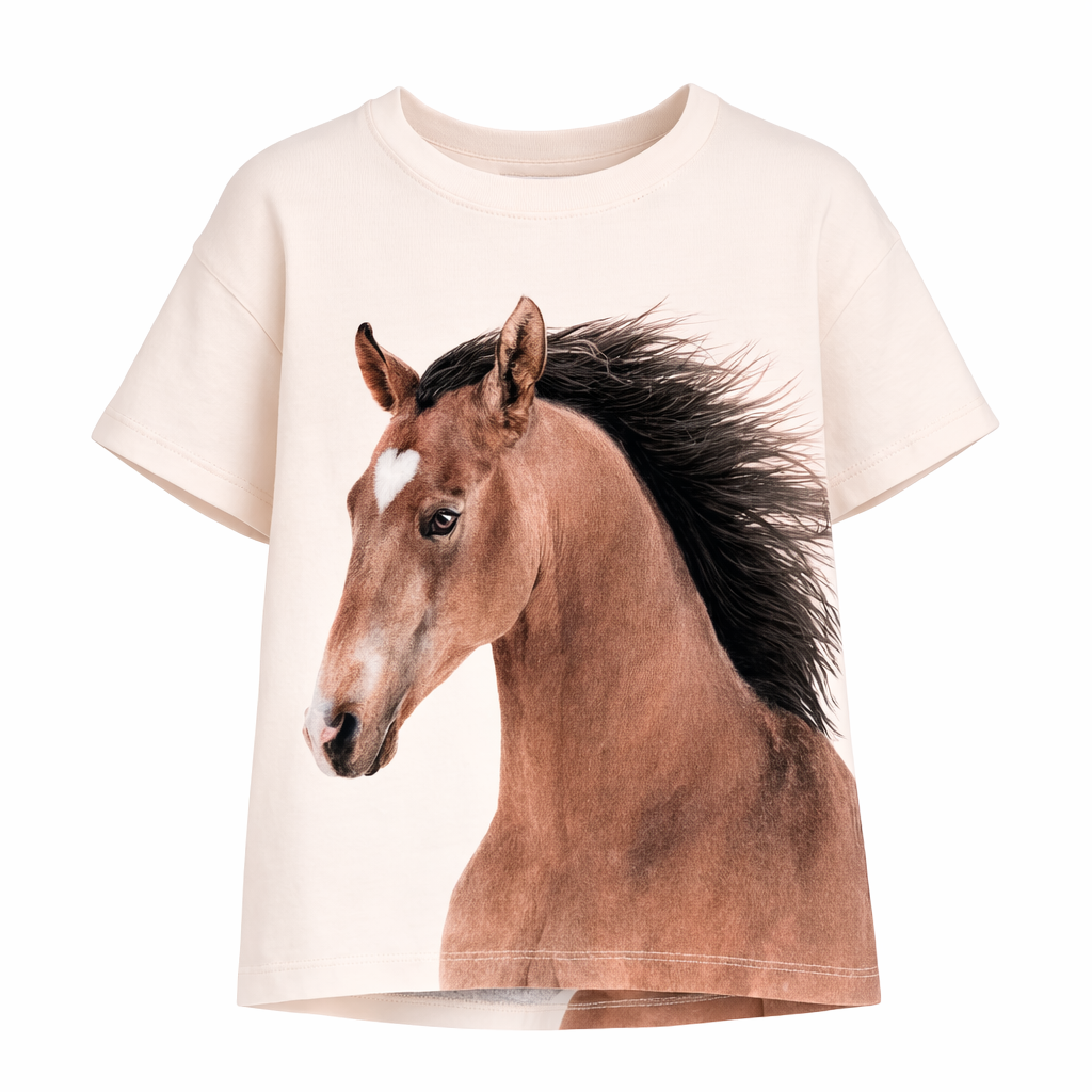 T-shirt Rie per bambina Molo beige con stampa grafica 2S26A216 5672 MOLO