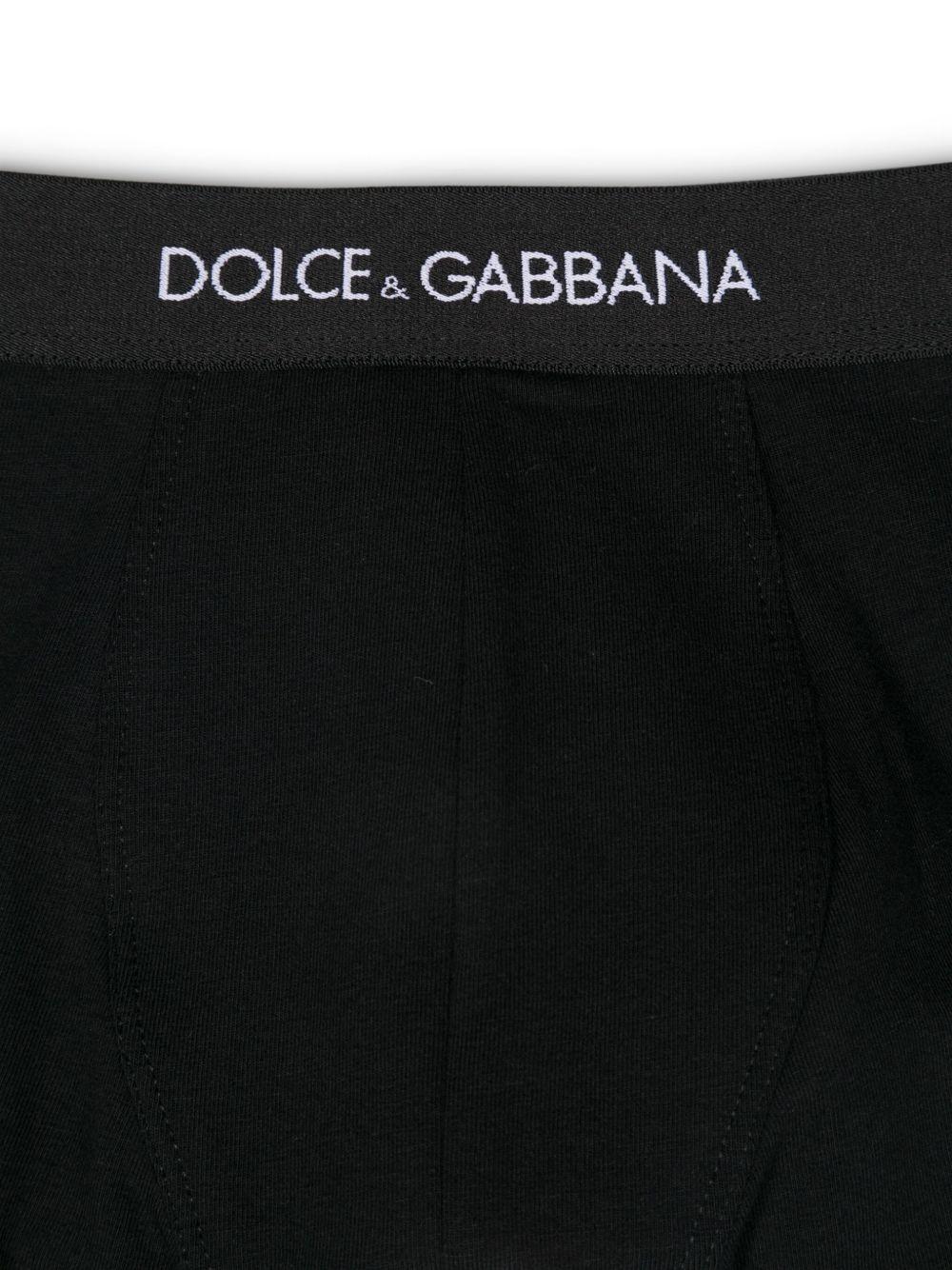 Set di due boxer per bambino Dolce & Gabbana Kids nero con elastico con logo L4J701 ON00G N0000 DOLCE & GABBANA KIDS
