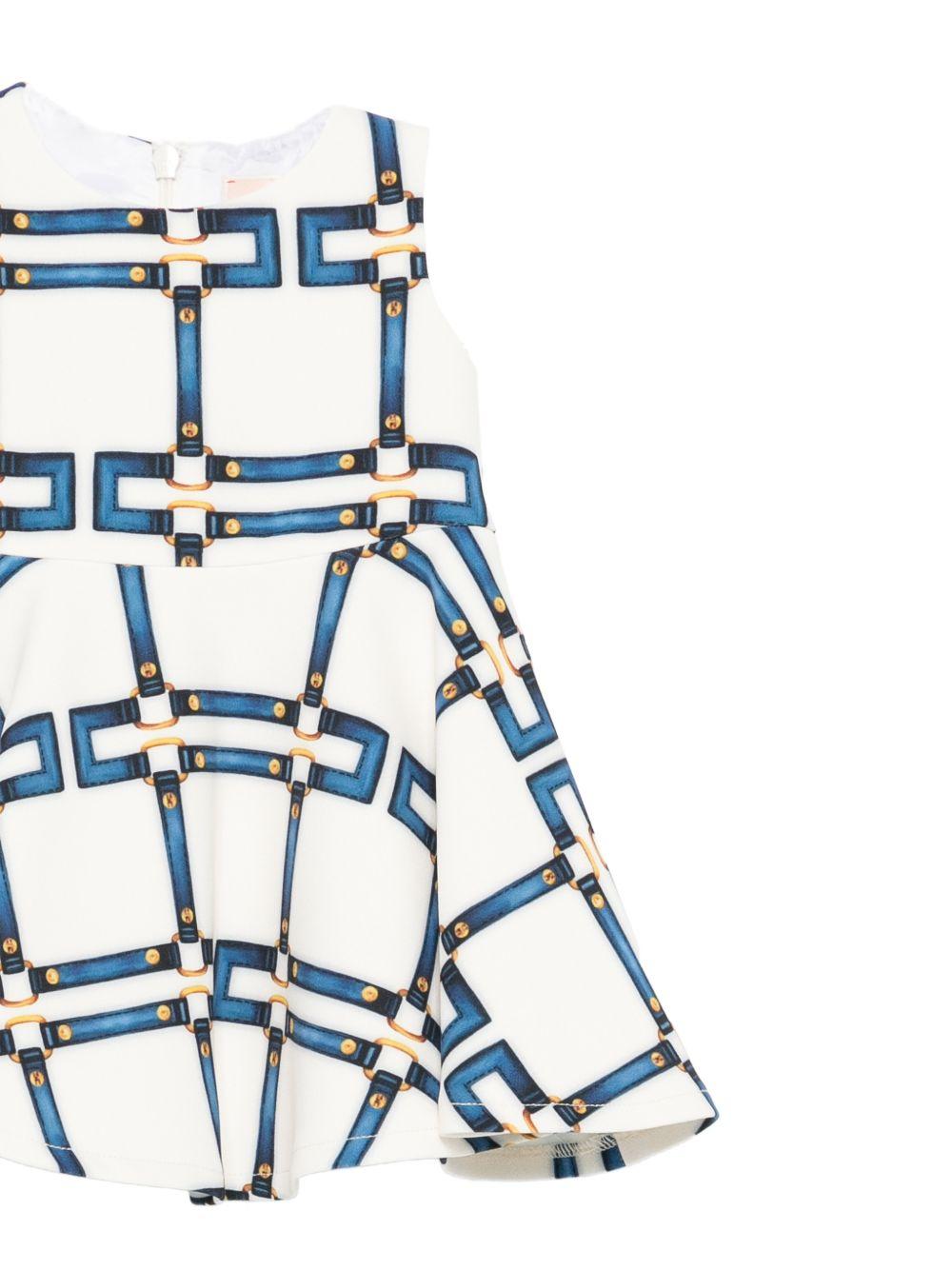 Abito per neonata Elisabetta Franchi La Mia Bambina multicolore con stampa geometrica EGAB2250GAE01 0072 ElISABETTA FRANCHI