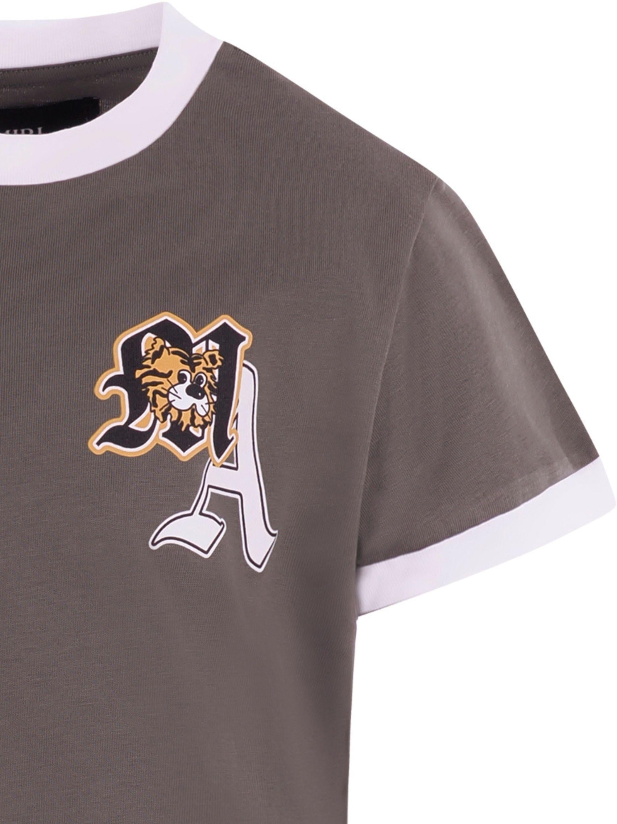 T-shirt per bambino Amiri Kids verde con logo sul davanti ACTOJR1005 329 AMIRI KIDS