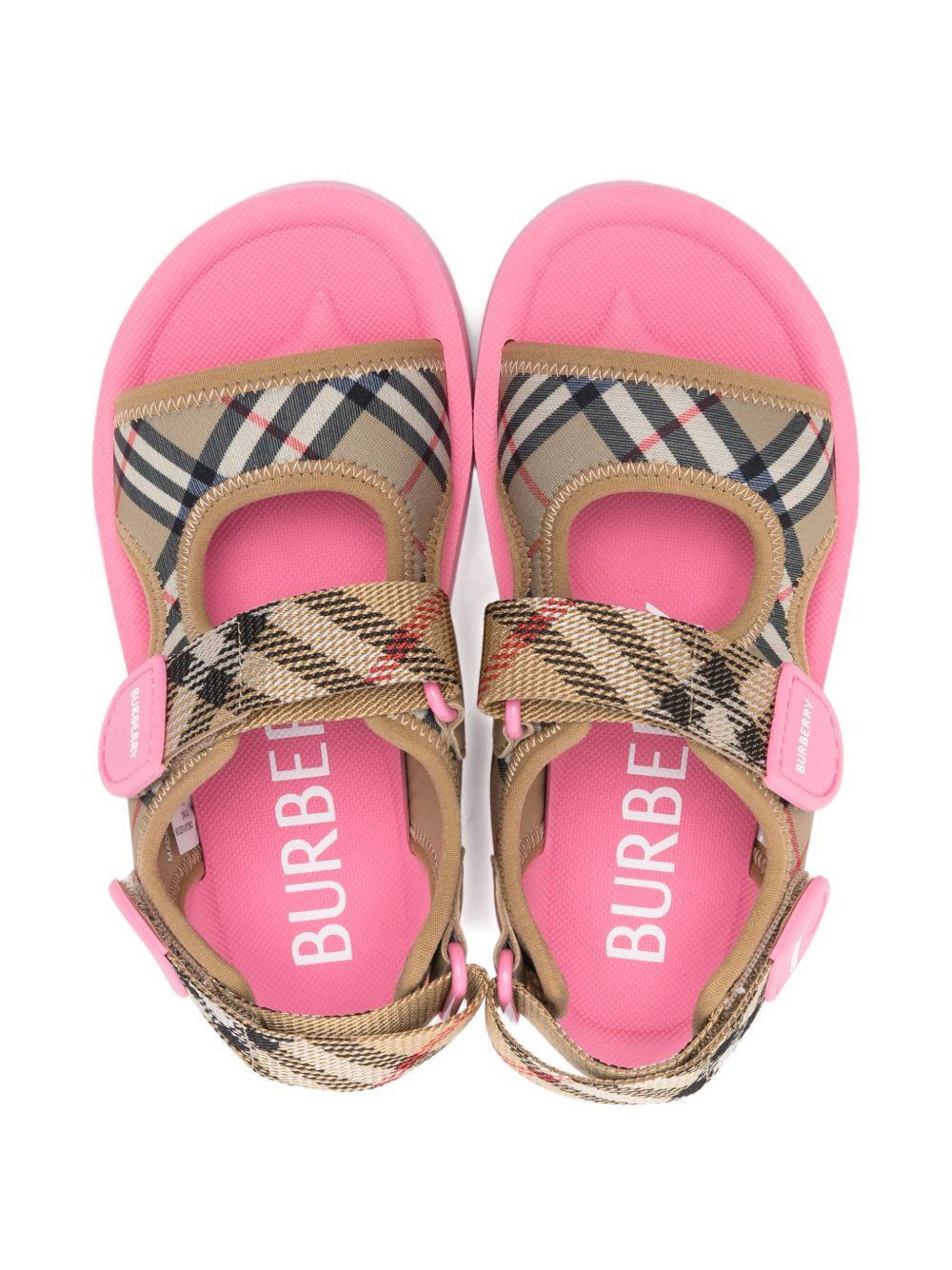 Sandali per bambina Burberry Kids rosa con design Vintage Check 8118435 A4507 BURBERRY KIDS