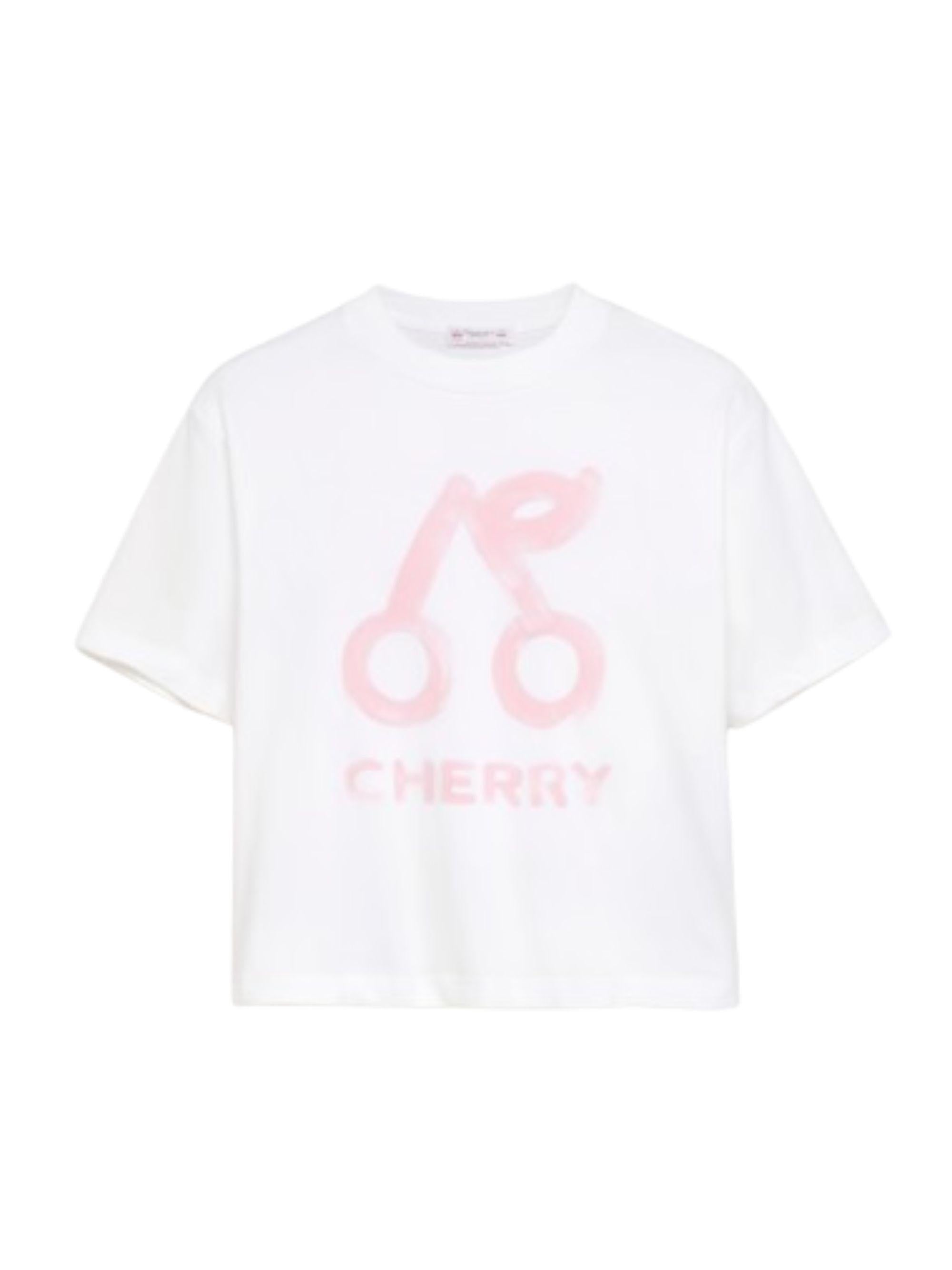 T-shirt per bambina Bonpoint bianca con stampa logo sul davanti S06GTSK00017 102 BONPOINT KIDS