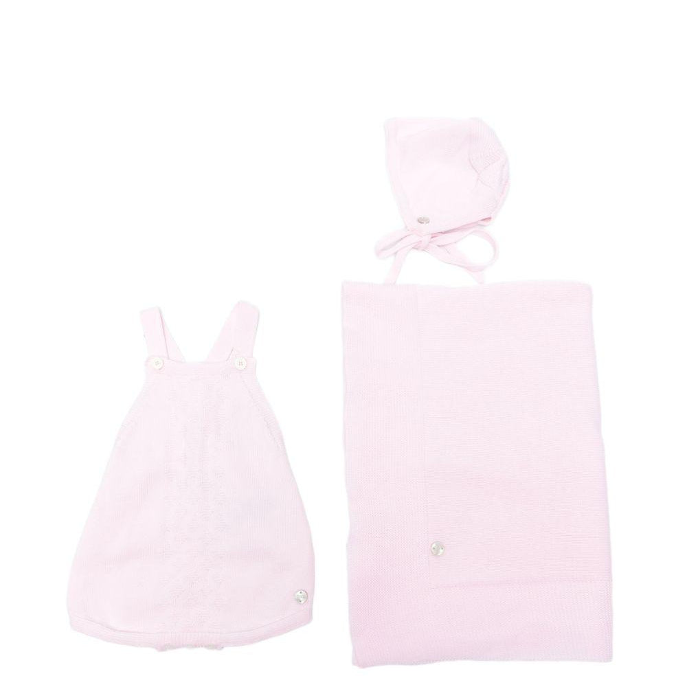 Set tutina cappellino e copertina per neonata Paz Rodriguez rosa con placca con logo 122-123193 37 PaZ RODRIGUEZ KIDS
