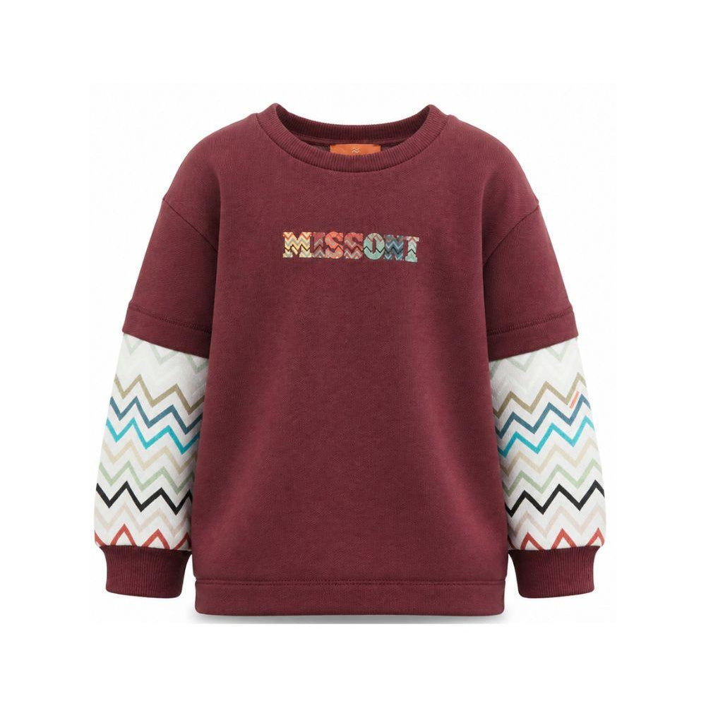 Felpa per bambino Missoni Kids bordeaux con maniche a contrasto MZ4H30 Z3183 530 MISSONI KIDS