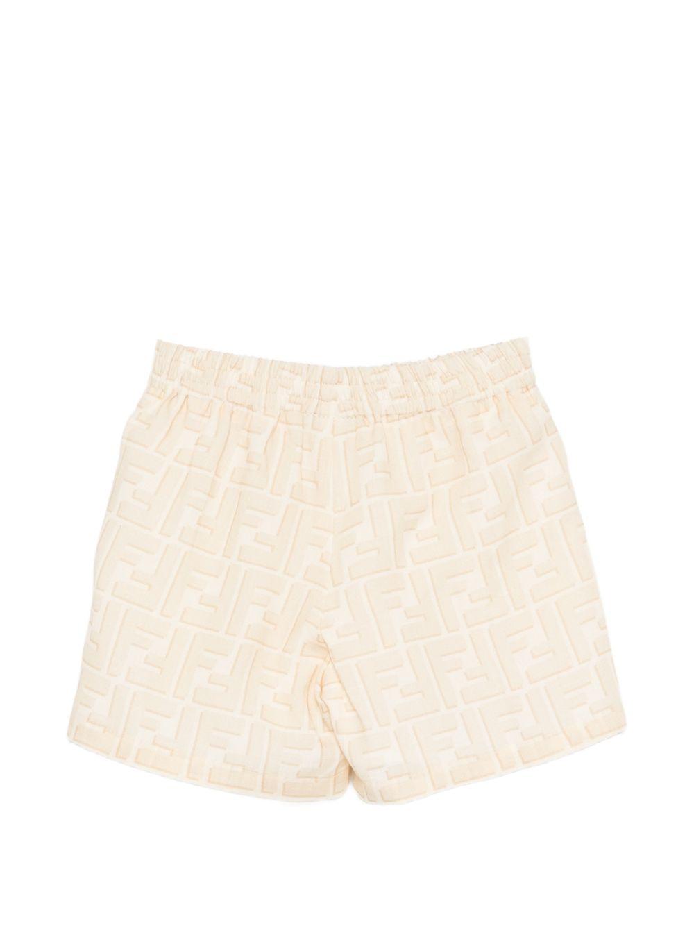 Shorts per neonato Fendi Kids beige con monogramma FF all-over BUF268 AY8C F1P2N FENDI KIDS