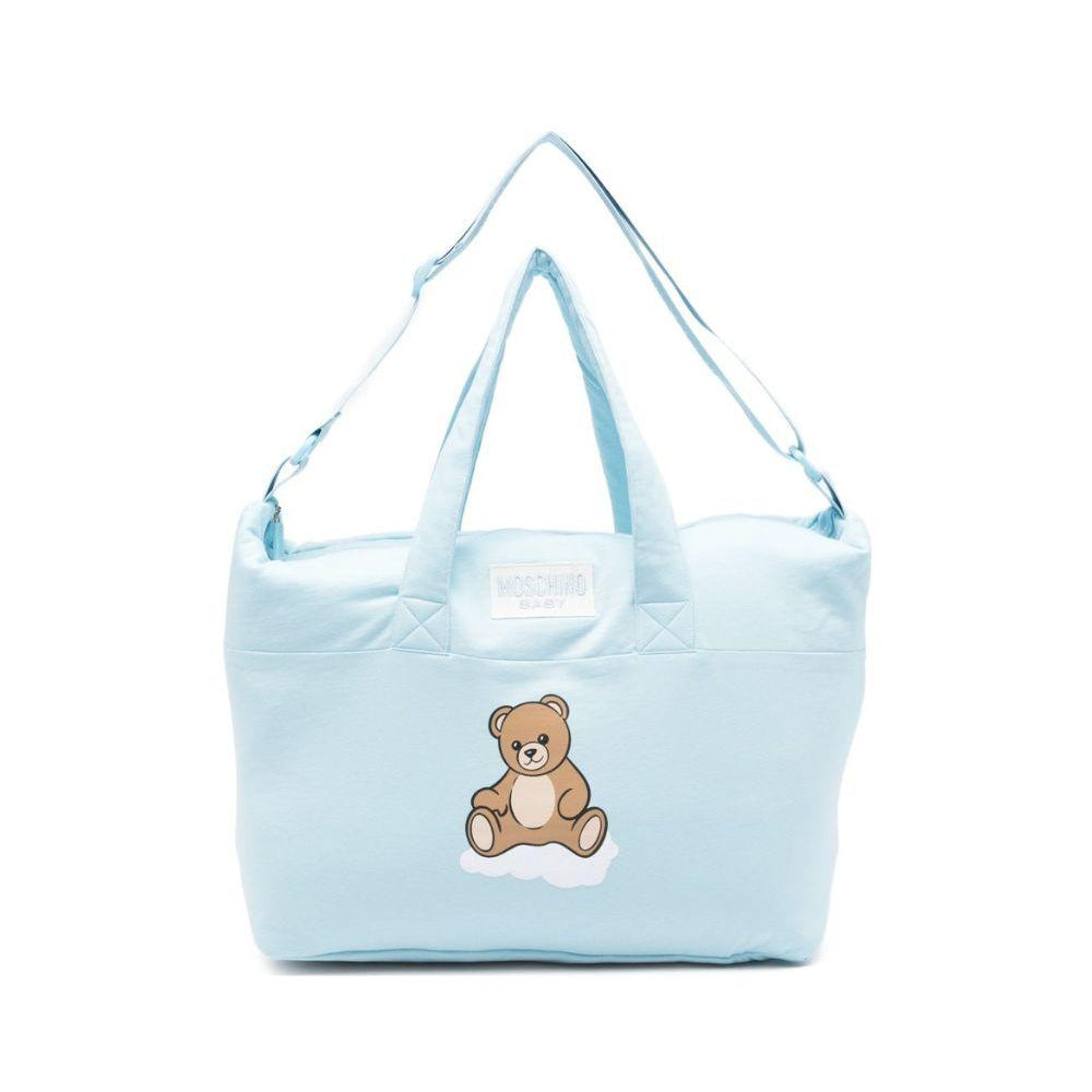 Borsa fasciatoio per neonato Moschino Kids azzura con applicazione orsetto MUX05TLCA19 40304 MOSCHINO KIDS