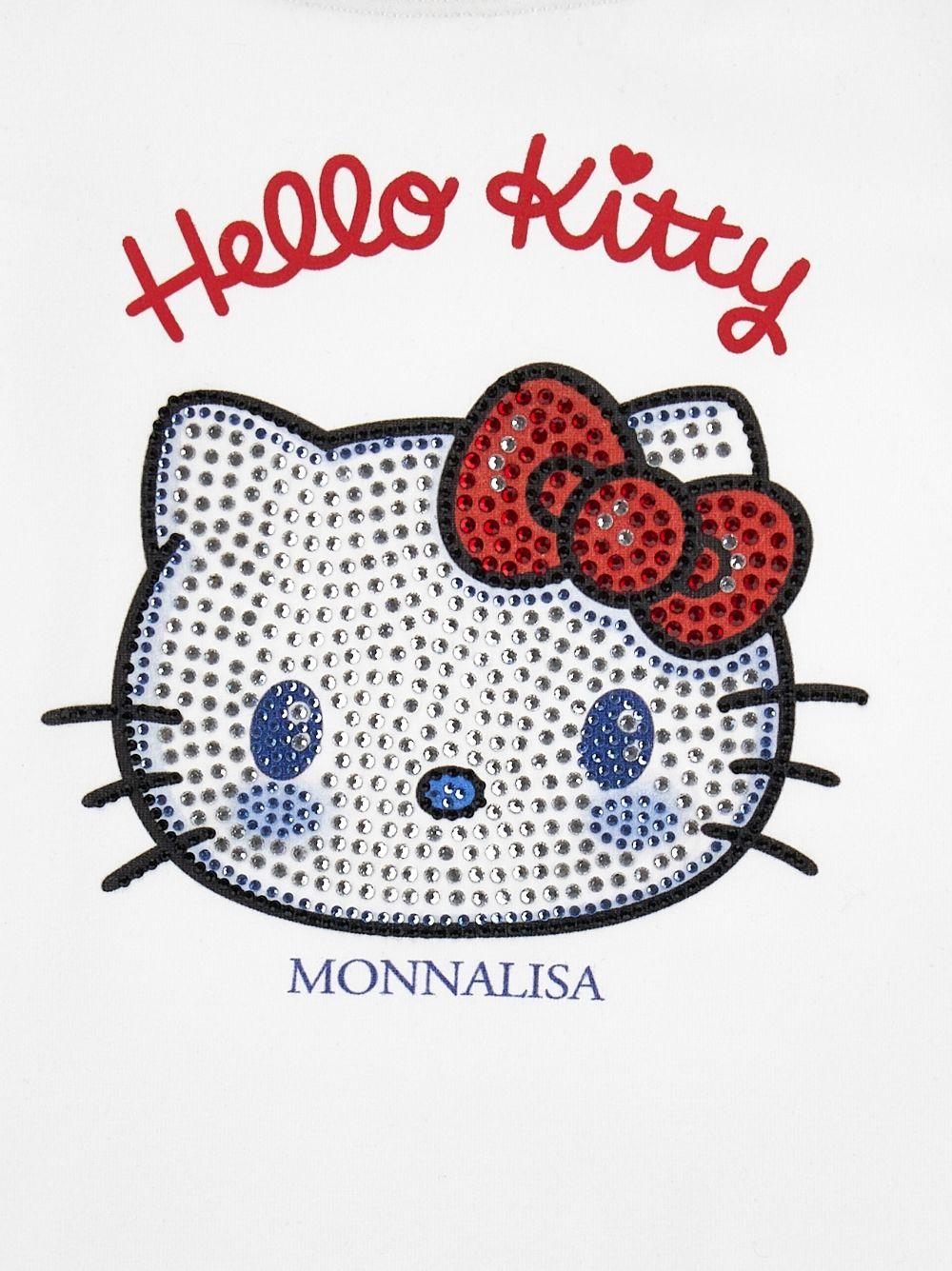 T-shirt per bambina Monnalisa x Hello Kitty bianca con stampa 19G617 7005 0099 MONNALISA KIDS