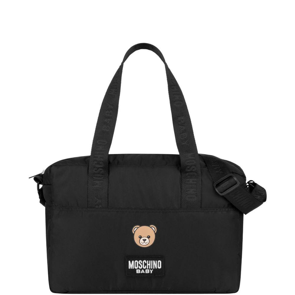 Borsa fasciatoio per neonati Moschino Kids nero con stampa teddy MUX05WL3A89 60100 MOSCHINO KIDS
