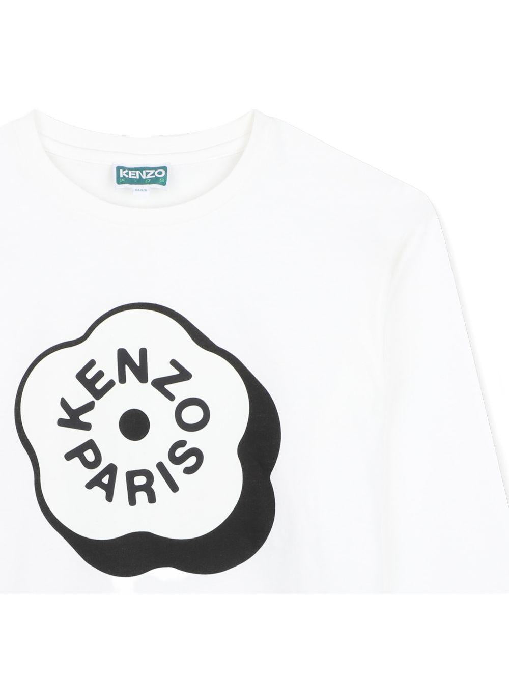T-shirt per bambini Kenzo Kids bianca con stampa grafica K62020 117 KENZO KIDS
