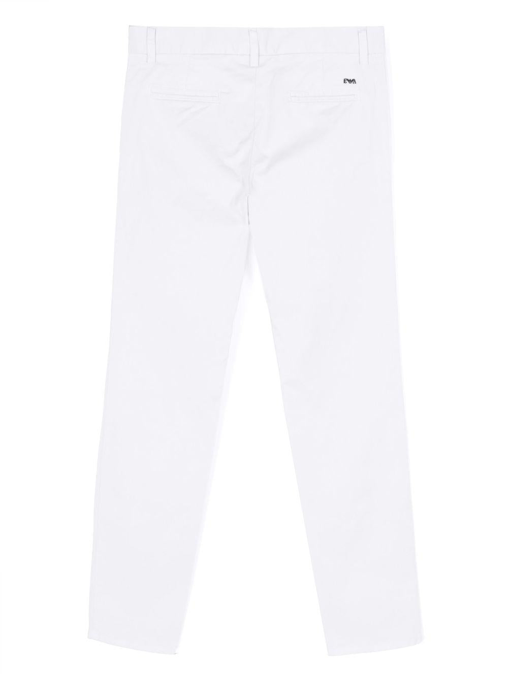 Chino per bambino Emporio Armani Kids bianco con taglio slim 8N4P60 4N6YZ 0100 EMPORIO ARMANI KIDS