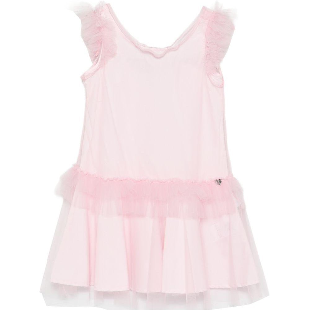 Abito per bambina Monnalisa rosa con dettagli con ruches 17G907 T9945 0090 MONNALISA KIDS
