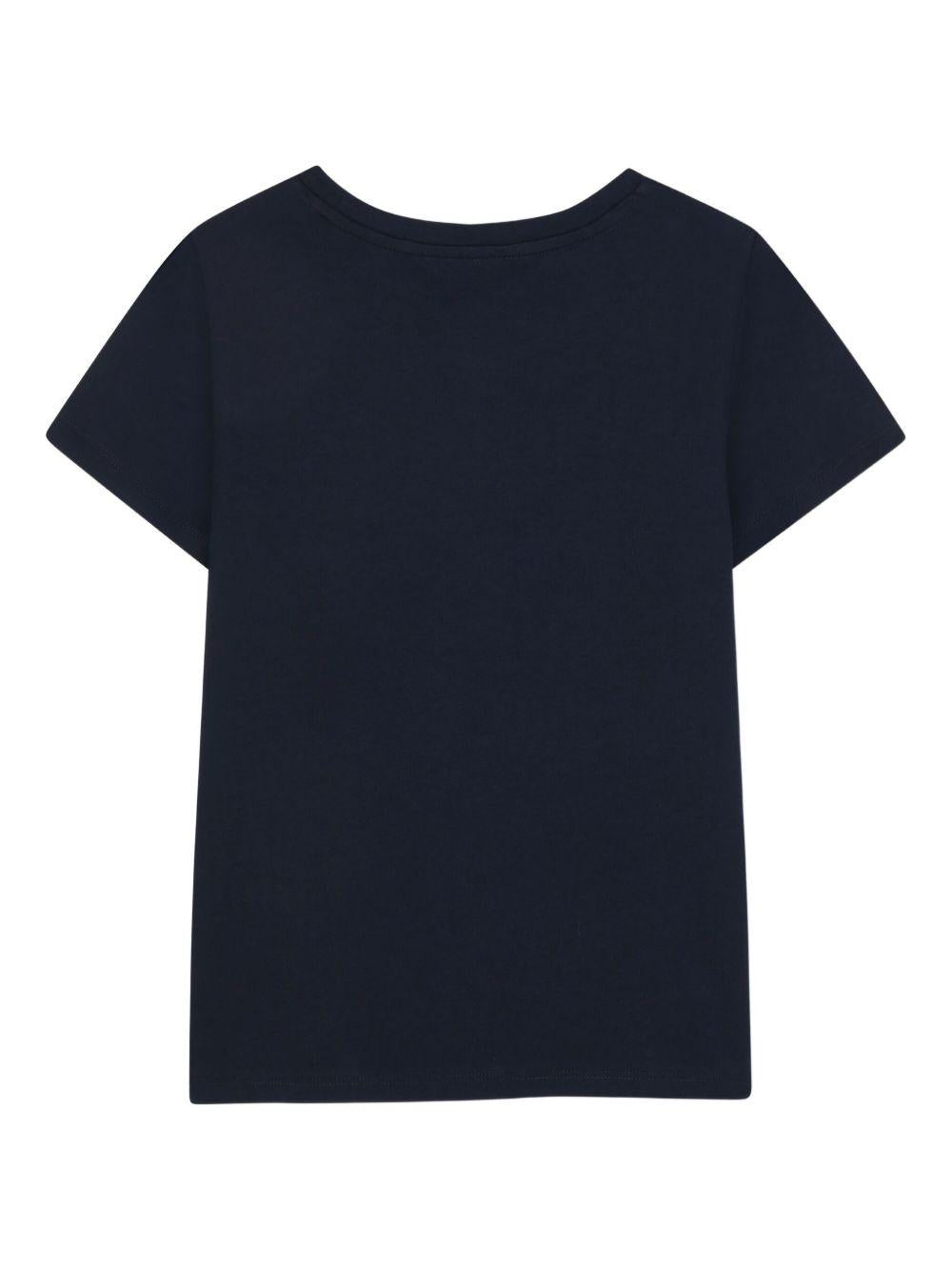 T-shirt per bambina Michael Kors Kids blu con logo dorato R30492 849 MICHAEL KORS KIDS