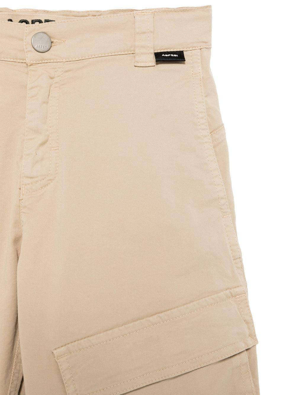 Cargo in cotone per bambino Aspesi Kids beige con targhetta con logo S25079PLC6058 127 ASPESI