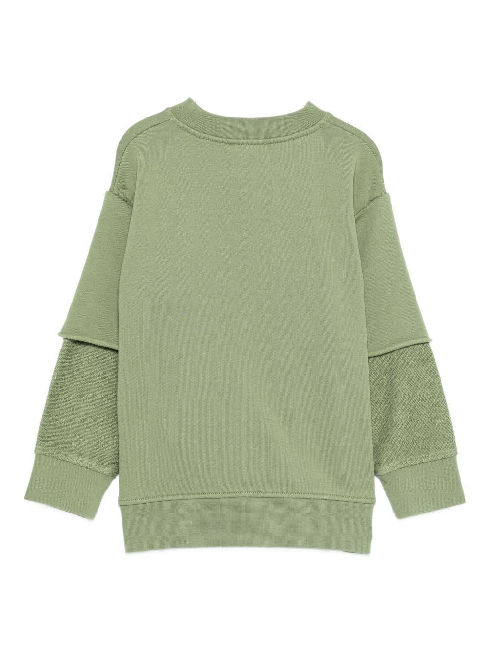 Felpa per bambino Stella McCartney Kids verde con design a strati TX4R40 Z0453 727 STELLA McCARTNEY KIDS