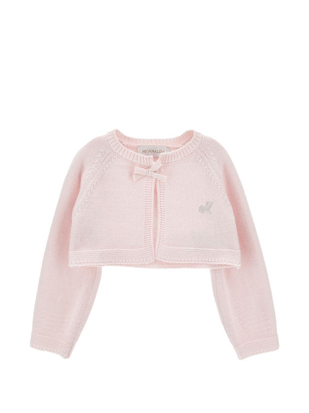 Cardigan per neonata Monnalisa Kids rosa con dettaglio con fiocco 73H801 8060 0091 MONNALISA KIDS
