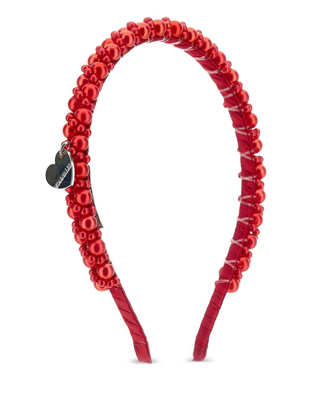 Cerchietto per bambina Monnalisa rosso con decorazione di perle 17G006 7759 0044 MONNALISA KIDS