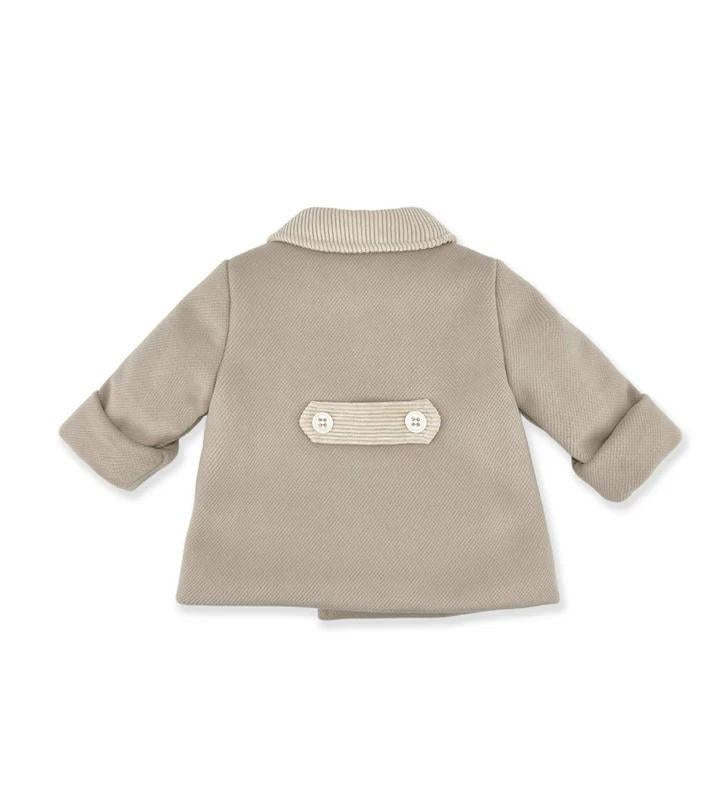 Cappotto a doppiopetto per neonata La Stupenderia beige con colletto classico 1TCGB13 H19 LA STUPENDERIA
