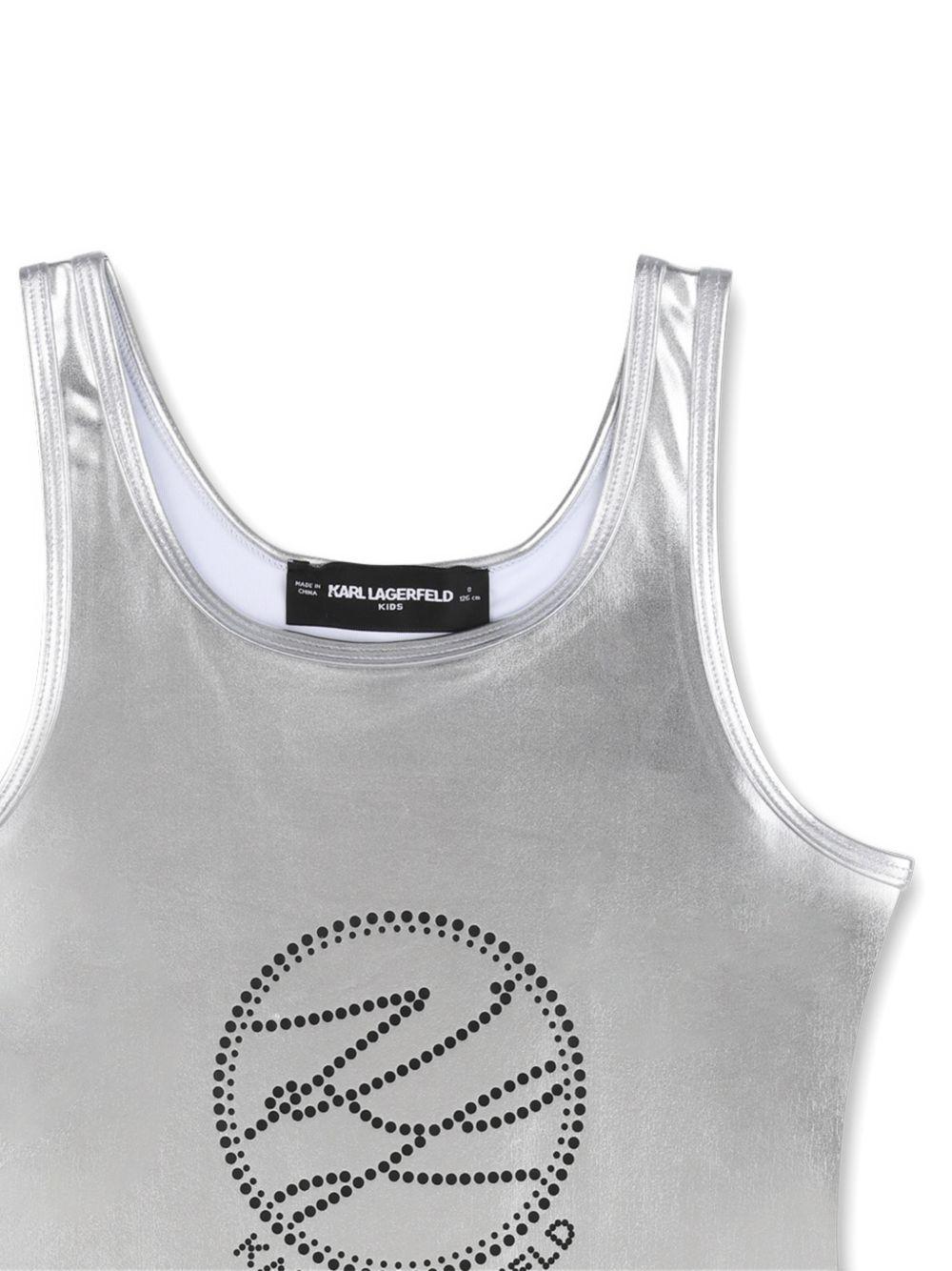 Costume da bagno per bambina Karl Lagerfeld Kids argento con decorazione Z31114 016 KARL LAGERFELD KIDS