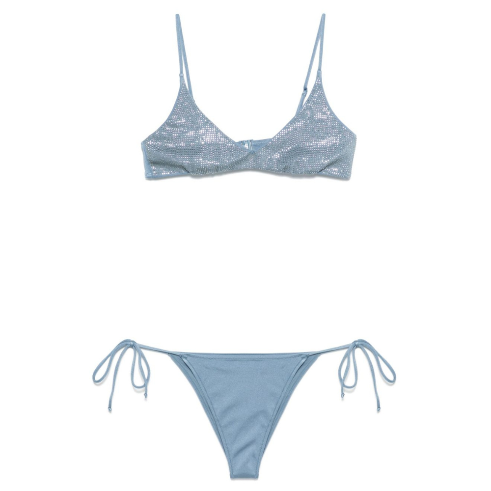 Bikini per donna MC2 Saint Barth azzurro con dettaglio glitterato P25MC2MRL0001 00146H MC2 ST. BARTH