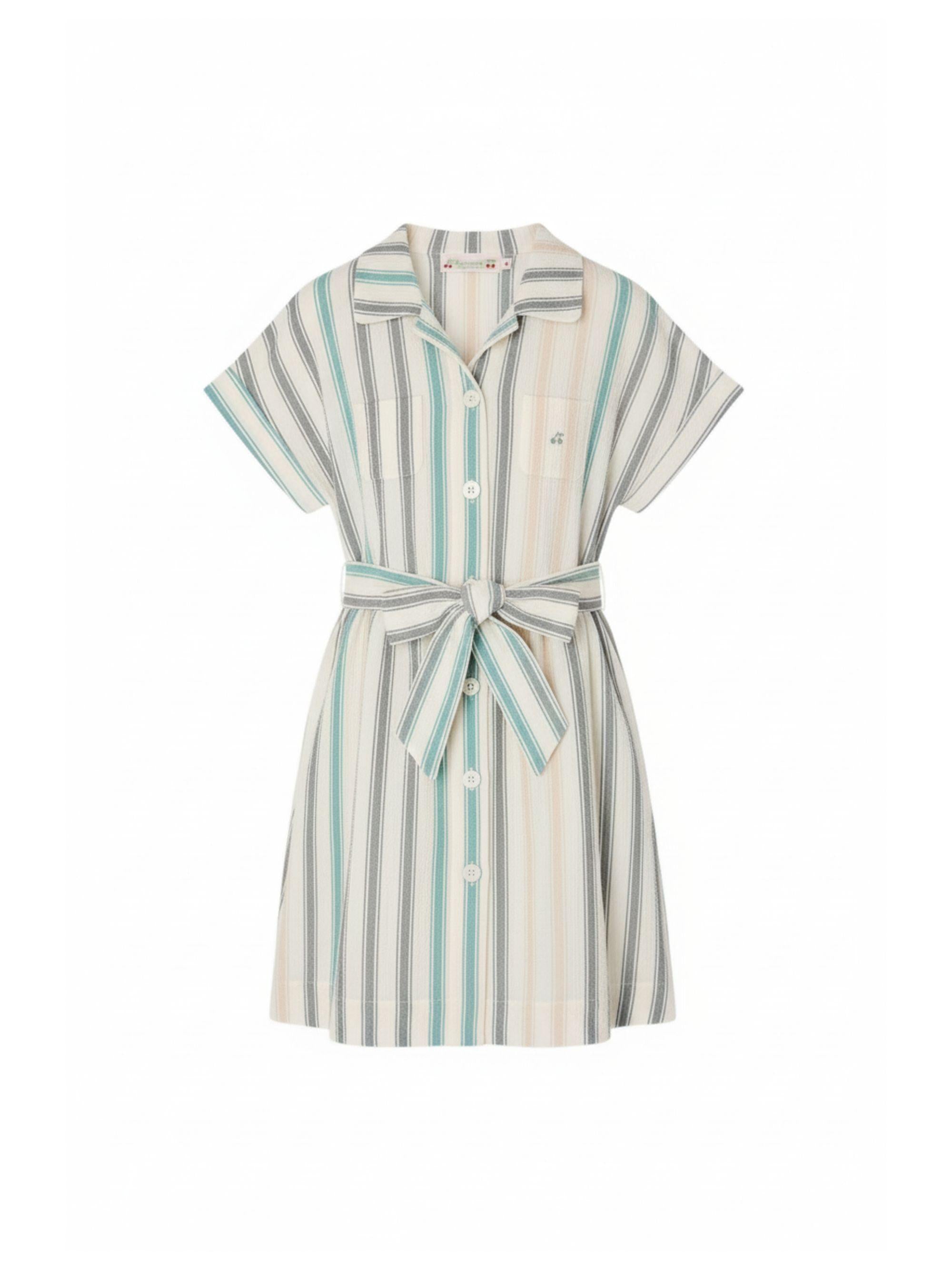 Abito per bambina Bonpoint multicolore a righe con cintura S06GDRW00039 280 BONPOINT