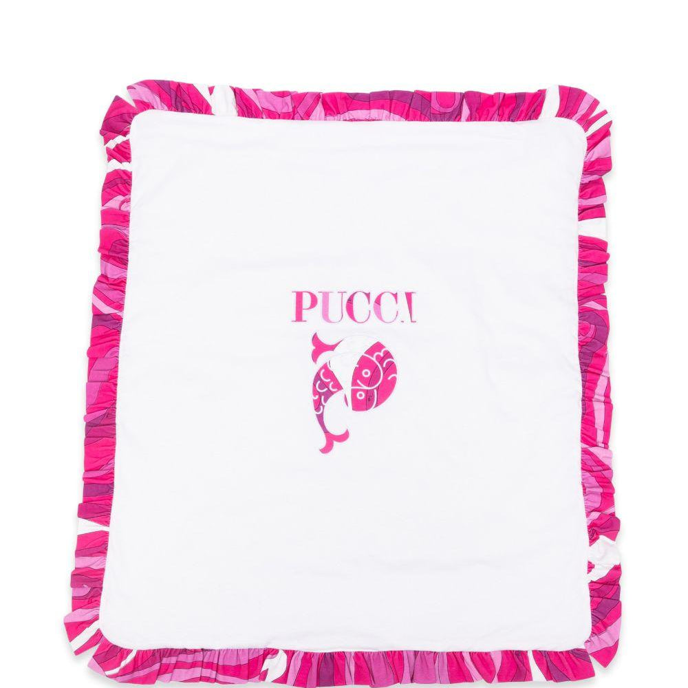 Coperta per neonata Emilio Pucci Junior multicolor con ruches PY0030 Z3672 100FU EMILIO PUCCI KIDS