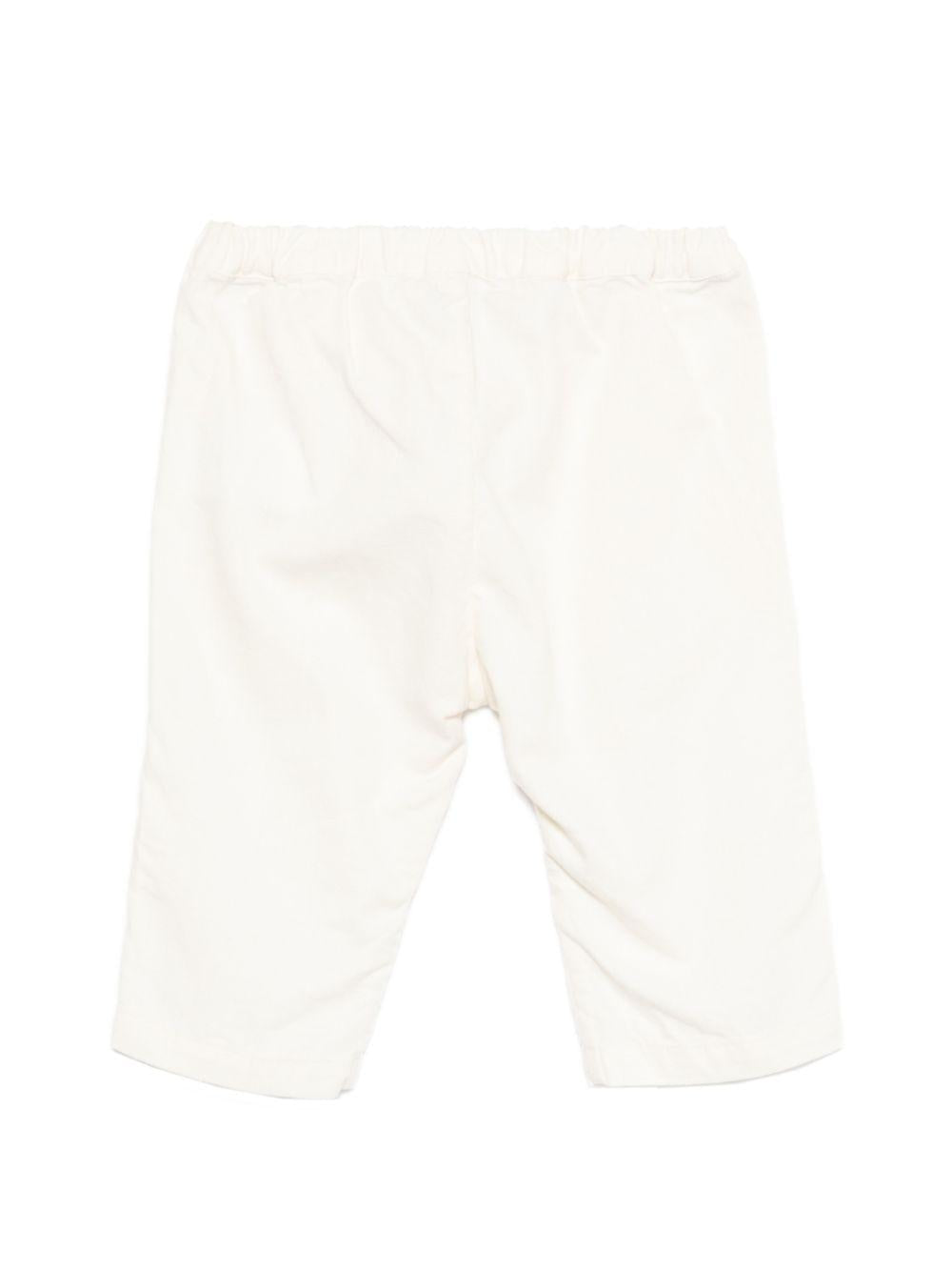 Pantaloni per neonato Bonpoint bianco con vita elasticizzata S06ZPAW00006 002 BONPOINT KIDS