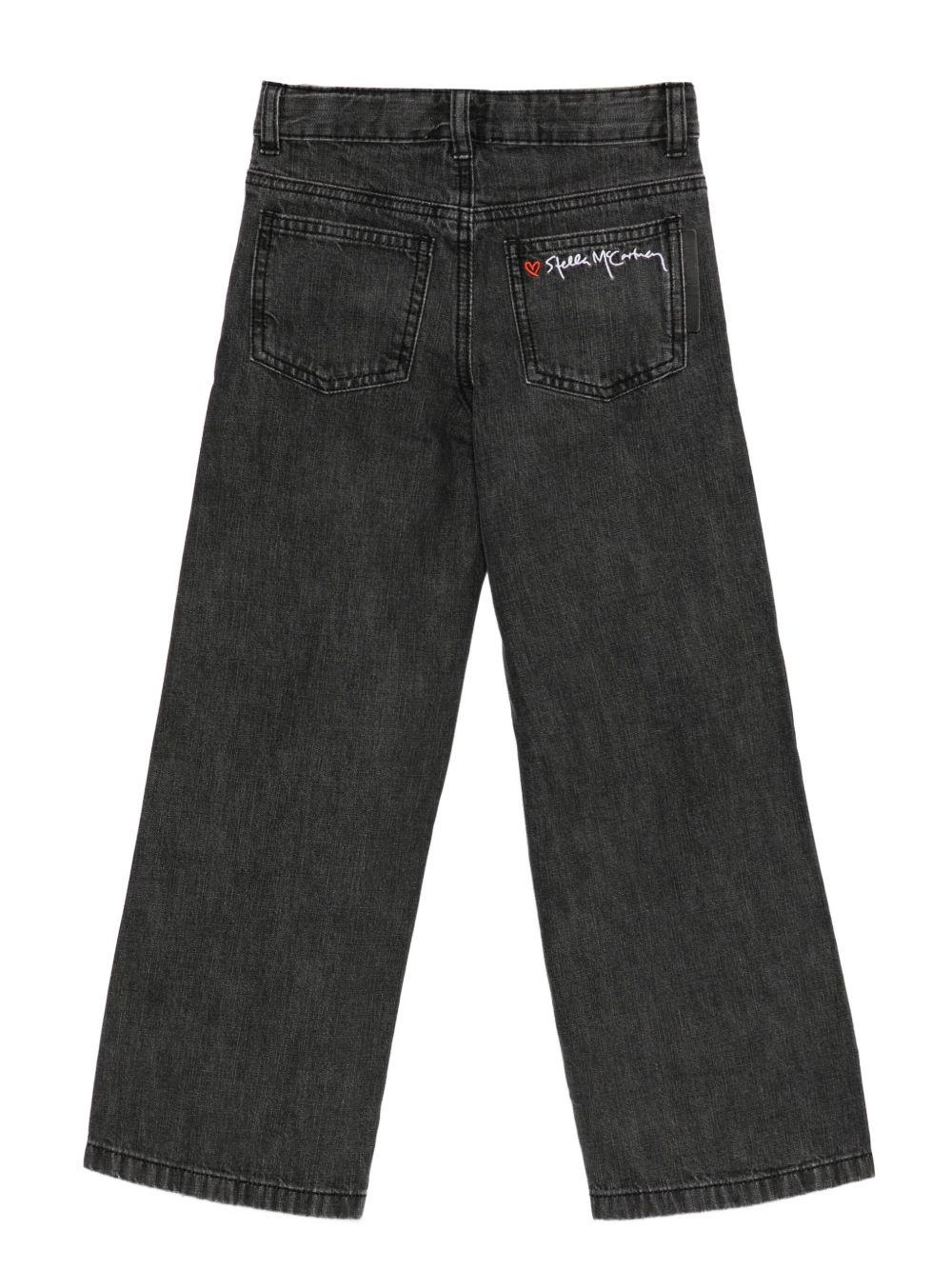 Jeans per bambina Stella McCartney Kids in denim nero con bottoni sulla gamba TX6D40 Z0746 961 STELLA McCARTNEY KIDS