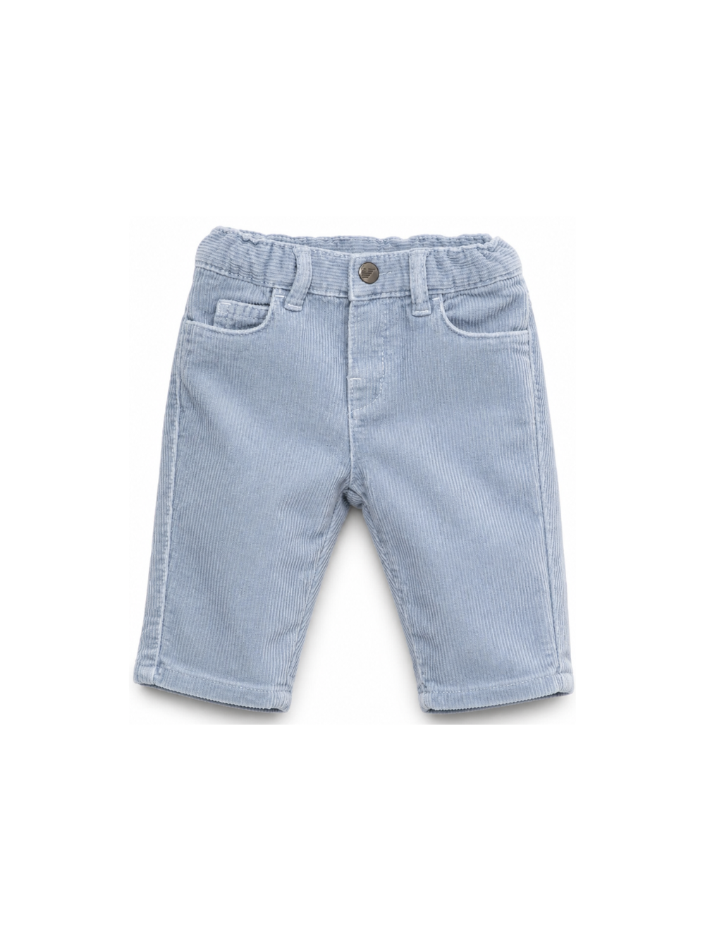 Pantaloni per neonato Emporio Armani Kids azzurro chiaro con effetto velluto EB001506 AF26401 U9366 EMPORIO ARMANI KIDS