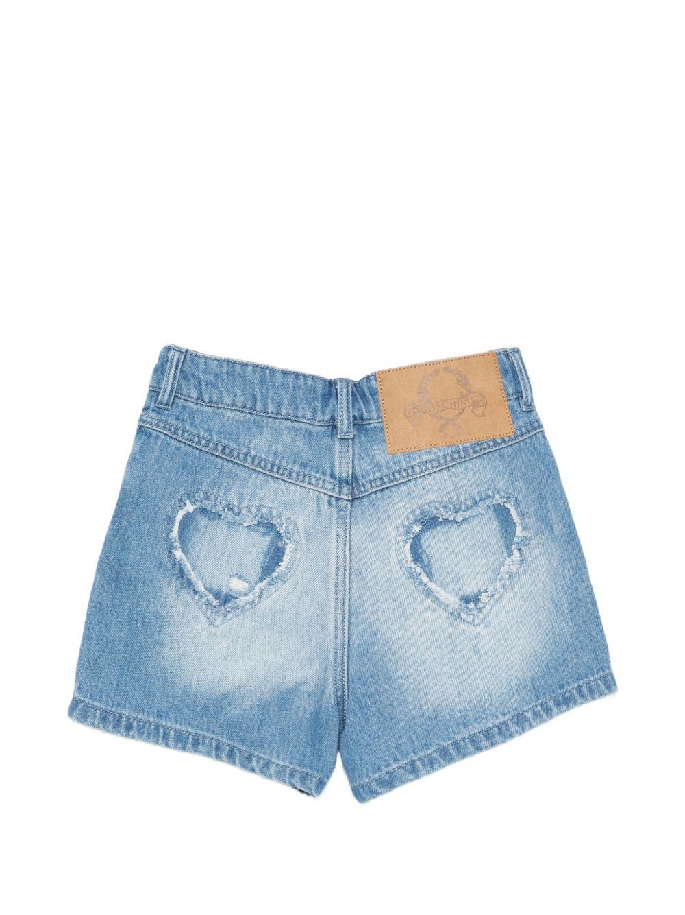 Shorts per bambina Moschino Kids azzurro con vita elasticizzata HDQ021L0E47 40613 MOSCHINO KIDS