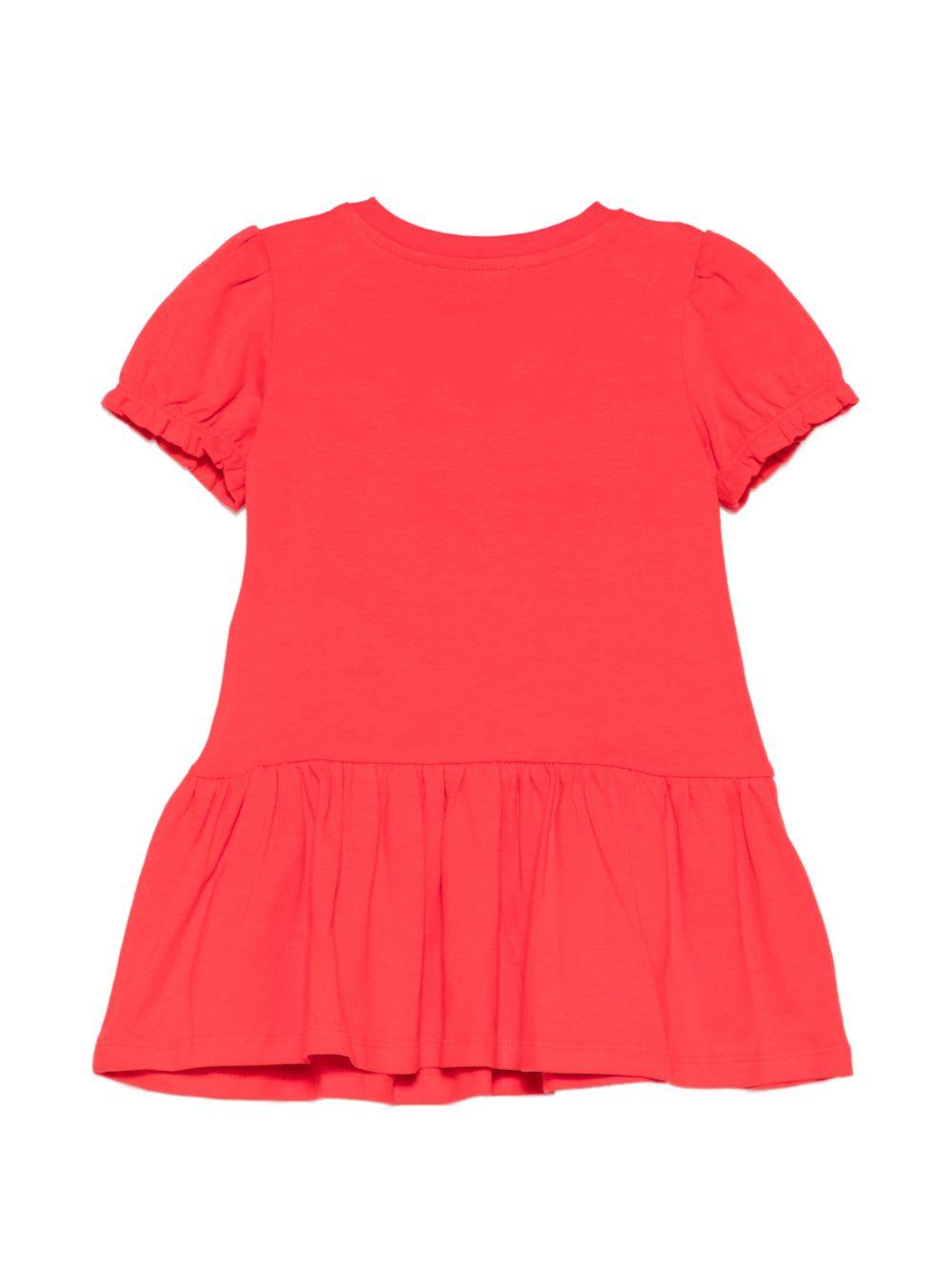 Abito per neonata Moschino Kids rosso con stampa Teddy Bear MAV0C7LBA00 50109 MOSCHINO KIDS