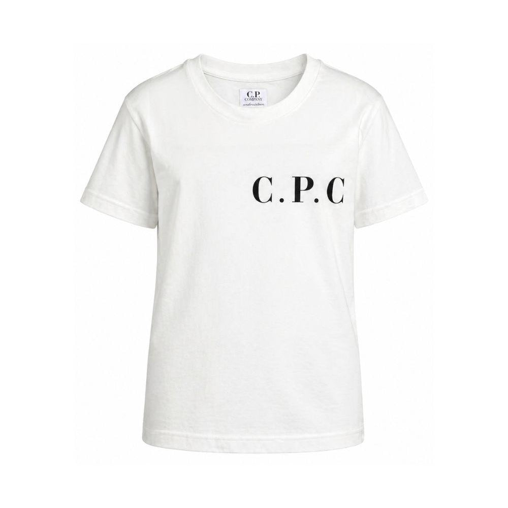 T-shirt per bambino C.P. Company Kids bianca con logo sul petto C5M00LLAA17 10135 C.P.COMPANY KIDS