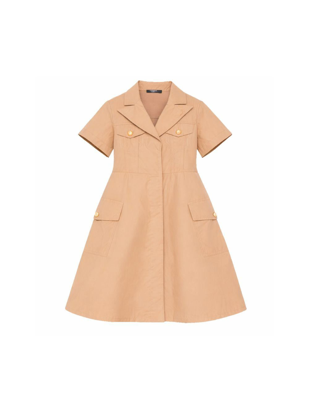 Abito per bambina Balmain Kids beige con colletto a punta BY1D61 B0094 116 BALMAIN KIDS