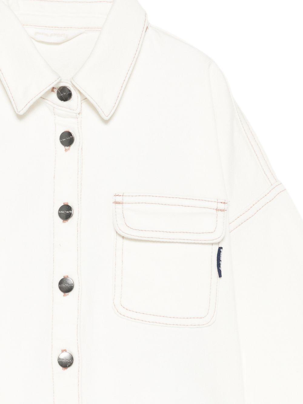 Giacca per bambina Palm Angels KIds bianca con cuciture a contrasto PGGE007S26FAB001 002 PALM ANGELS KIDS