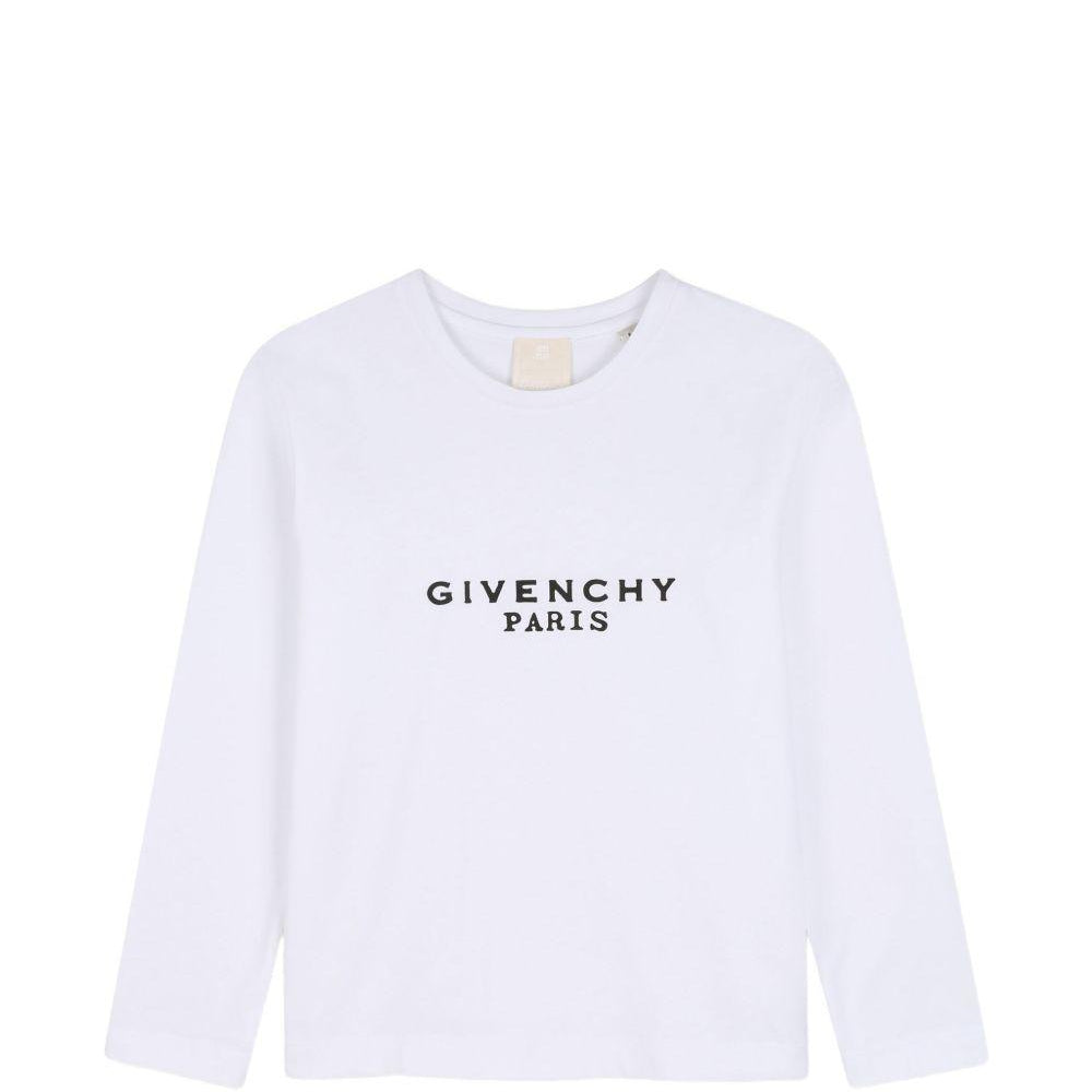 T-shirt per bambino Givenchy Kids bianca con stampa logo sul davanti H31321 10P GIVENCHY KIDS