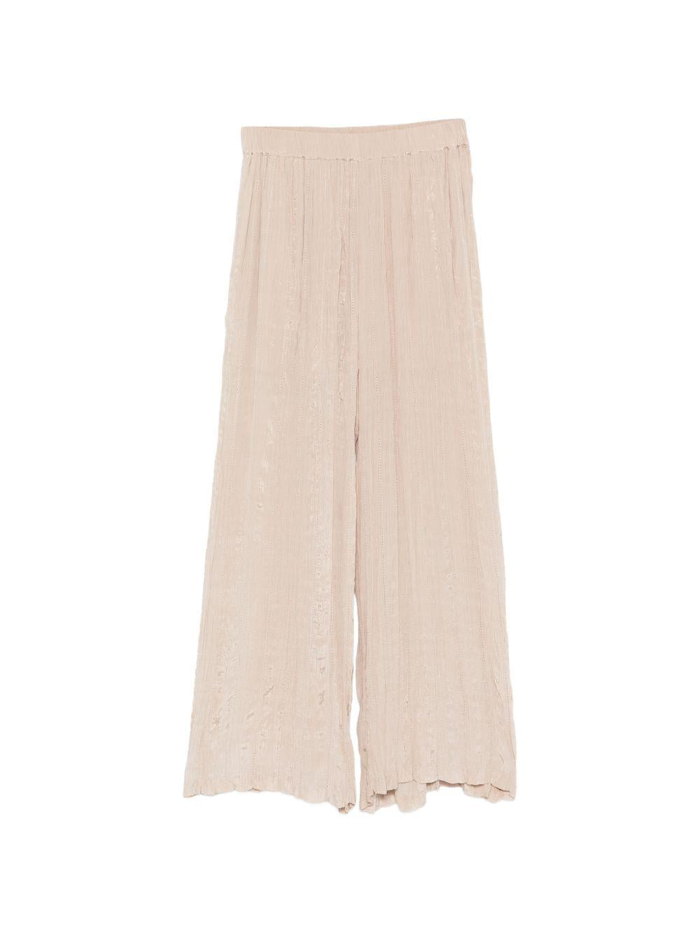 Pantaloni per donna Alysi beige con dettagli ricamati 216115 P6047 CP ALYSI