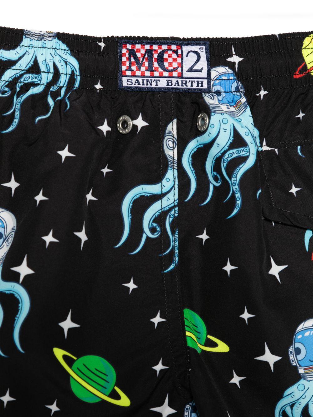 Costume Jean Lighting per bambino MC2 Saint Barth Kids nero con stampa polpo JEA0004 01071L MC2 ST. BARTH KIDS