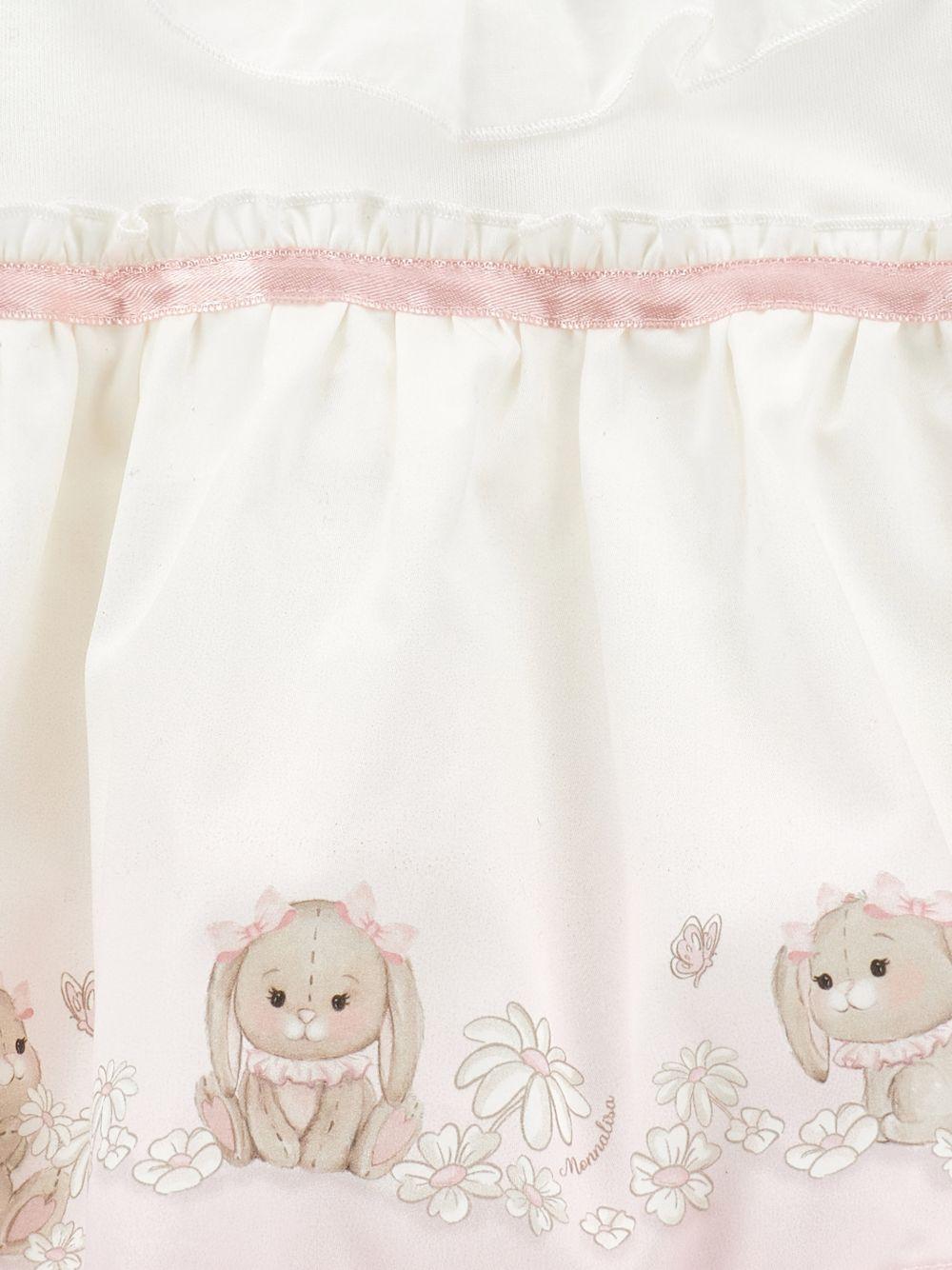 Abito per neonata Monnalisa bianco con stampa coniglietti 35G511 7000 0190 MONNALISA KIDS