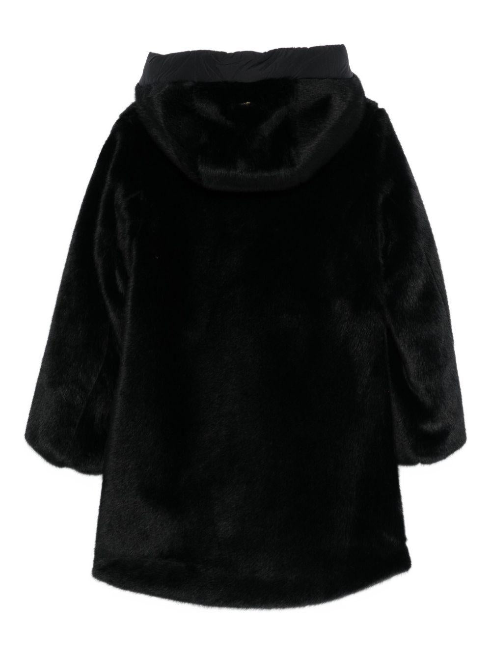 Cappotto per bambina Herno Kids nero con pelliccia sintetica GC000058G12630 9300 HERNO KIDS