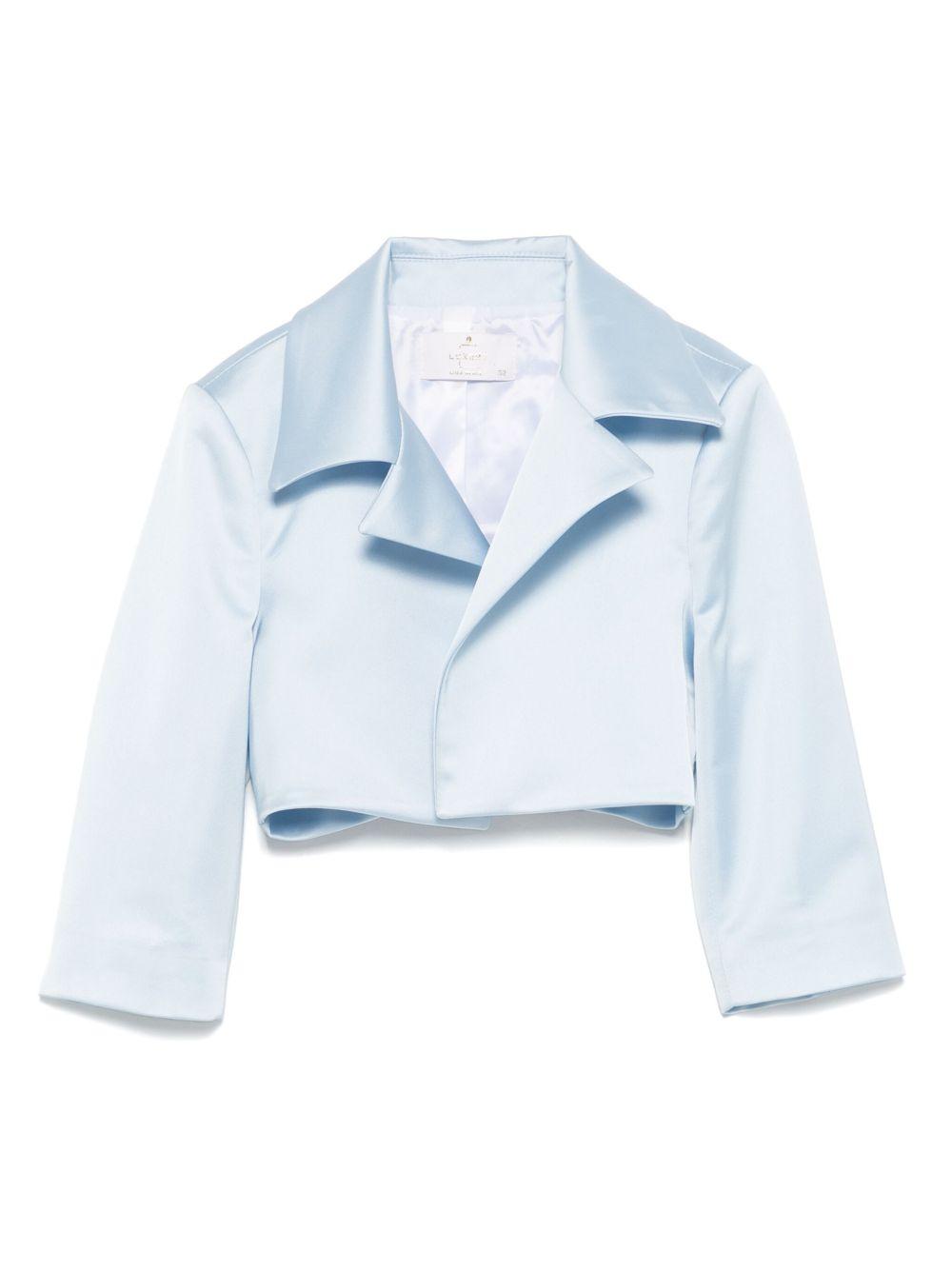 Giacca per bambina Colorichiari azzurro in raso con parte frontale senza chiusure FL808175 4696 50 COLORICHIARI