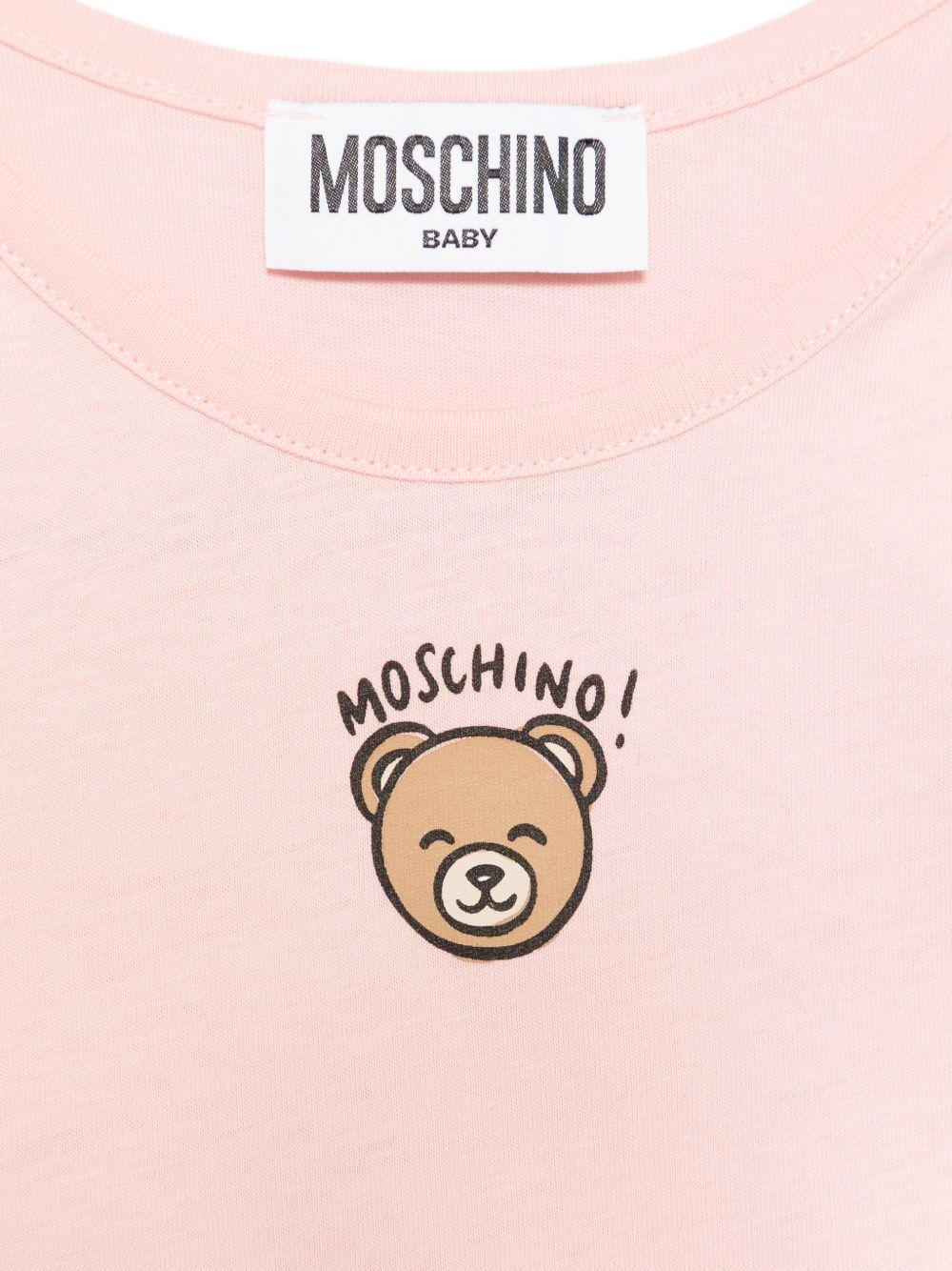 Body per neonata Moschino Kids rosa con stampa Teddy Bear MUT04KLAA03 50209 MOSCHINO KIDS