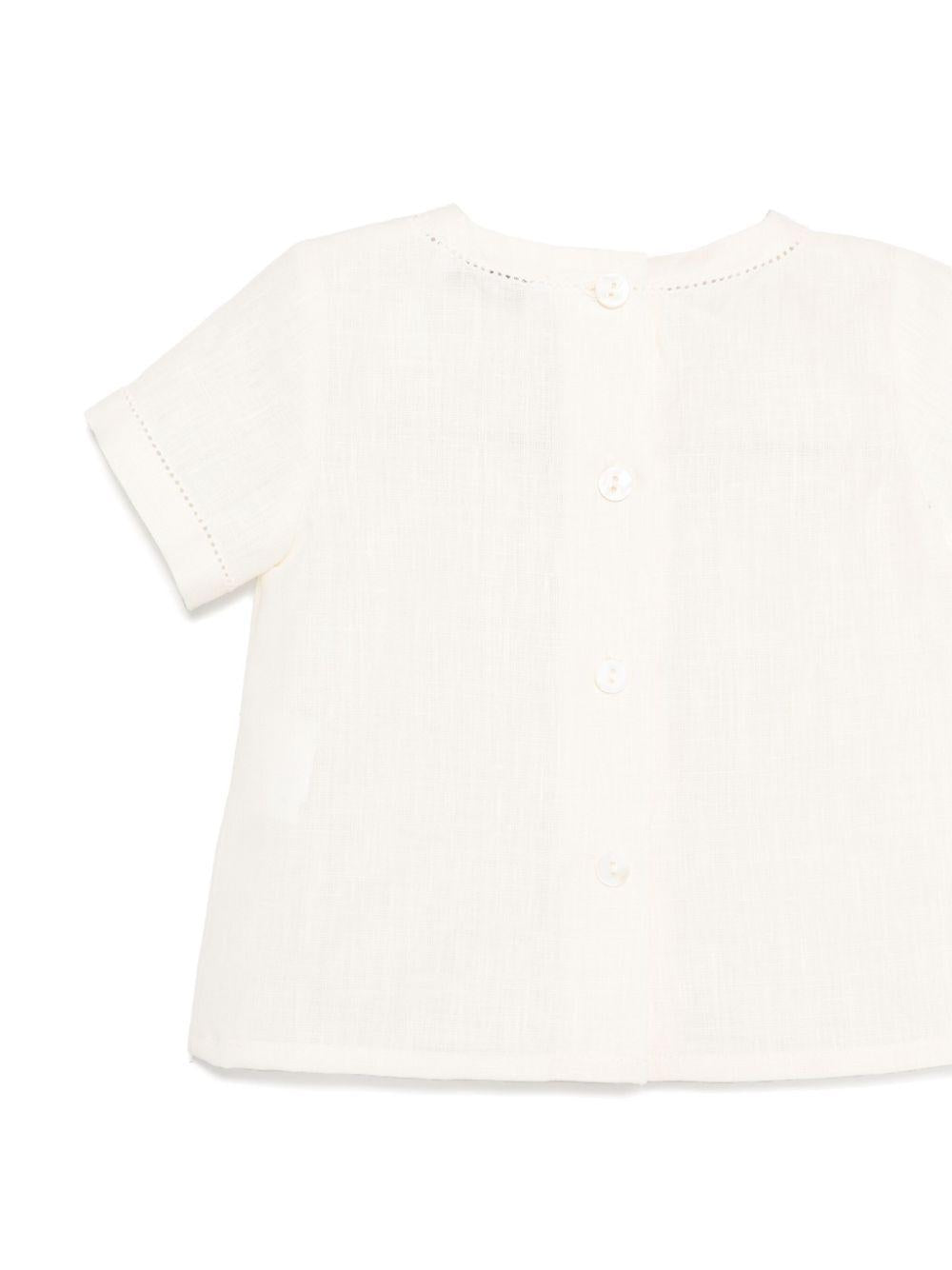 Camicia per neonato JESURUM BABY Leonardo bianco con dettaglio traforato LEONARDO VAR.01 JESURUM