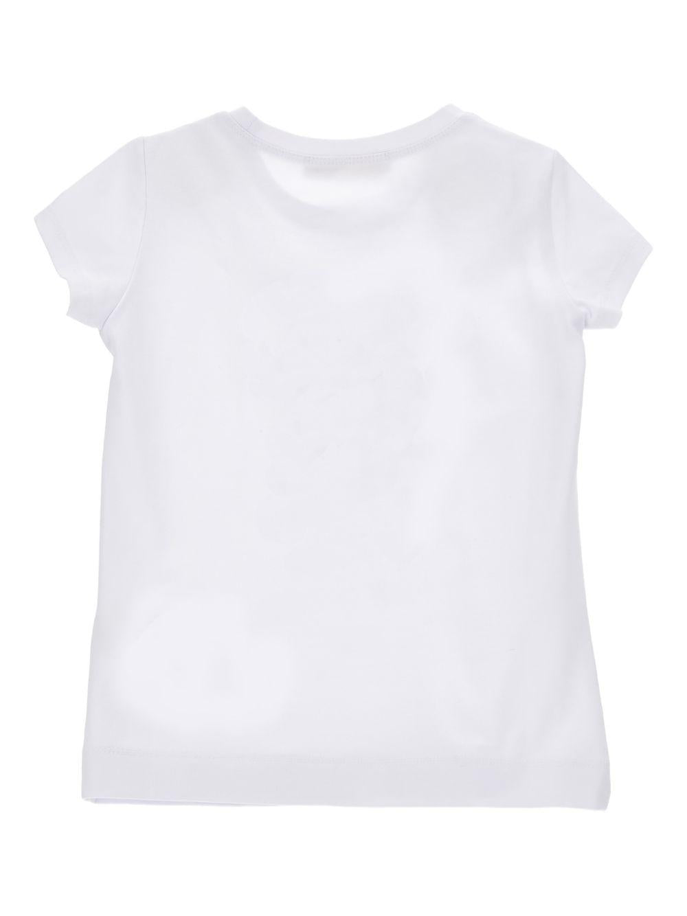 T-shirt per bambina Monnalisa bianca con stampa grafica cane 19G613 7032 0099 MONNALISA KIDS